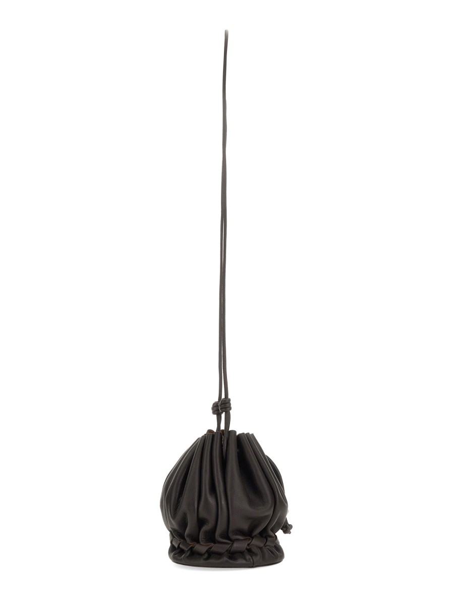 Hereu Gathered-leather Drawstring Bucket Bag In Brown