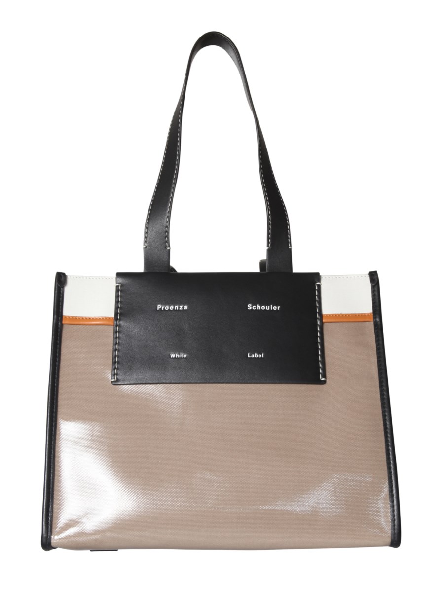 PROENZA SCHOULER WHITE LABEL MORRIS COATED CANVAS TOTE BAG