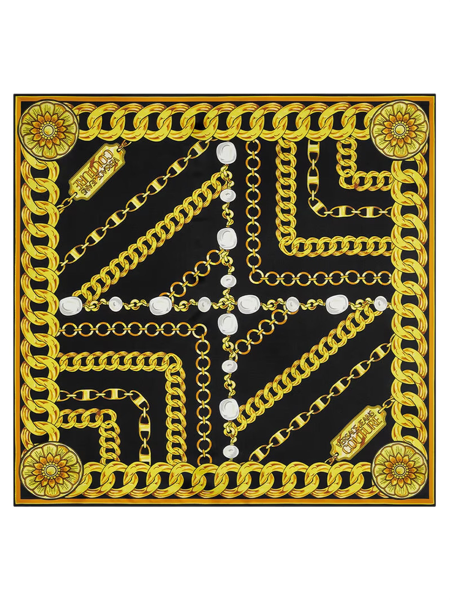 Versace Jeans Couture Silk Scarf In Multicolour