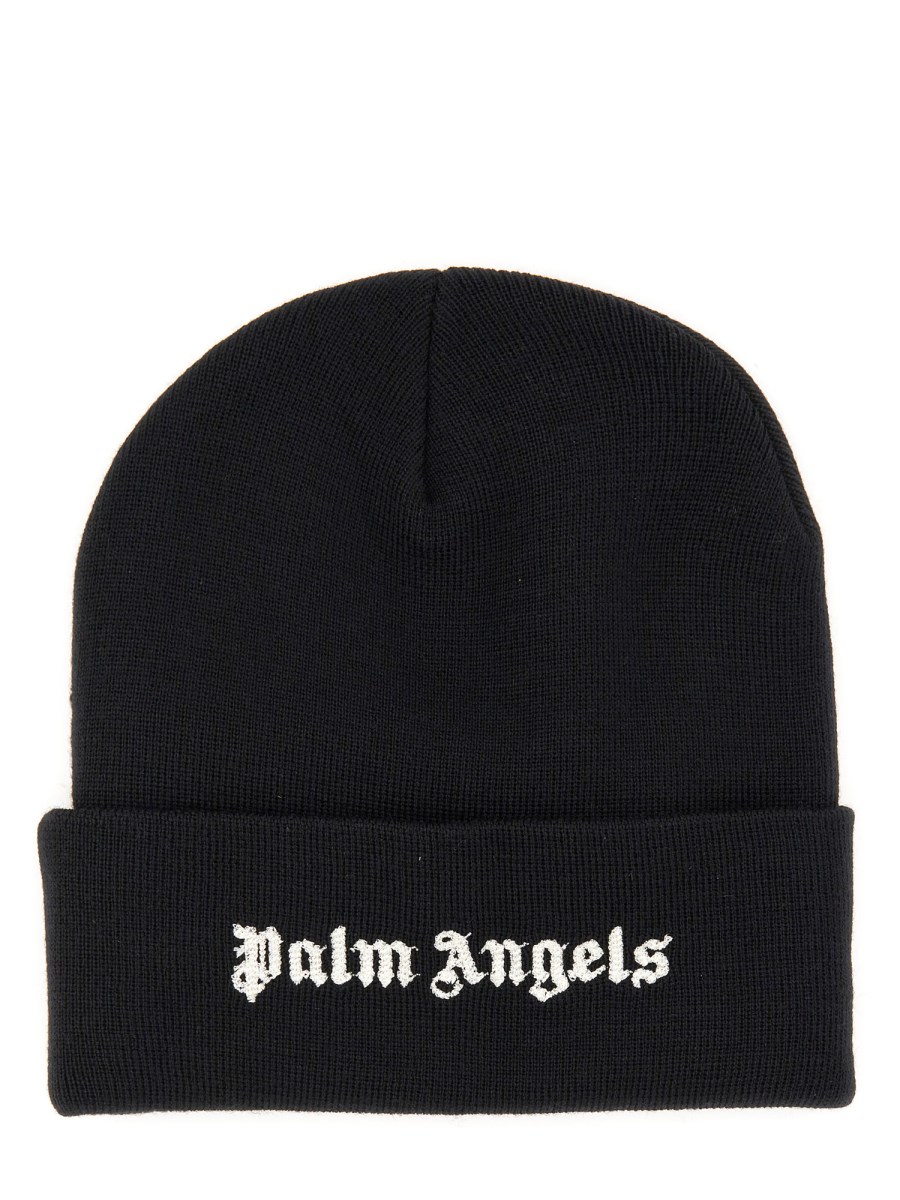 PALM ANGELS CAPPELLO BEANIE IN LANA CON LOGO