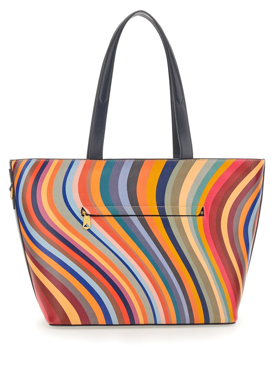 PAUL SMITH - CRESCENT LEATHER BAG WITH SWIRL PRINT - Eleonora Bonucci