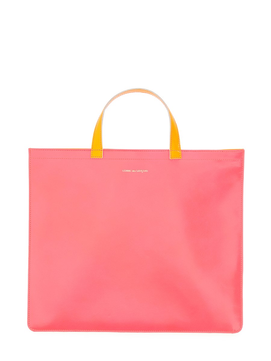 BORSA TOTE IN PELLE SUPER FLUO