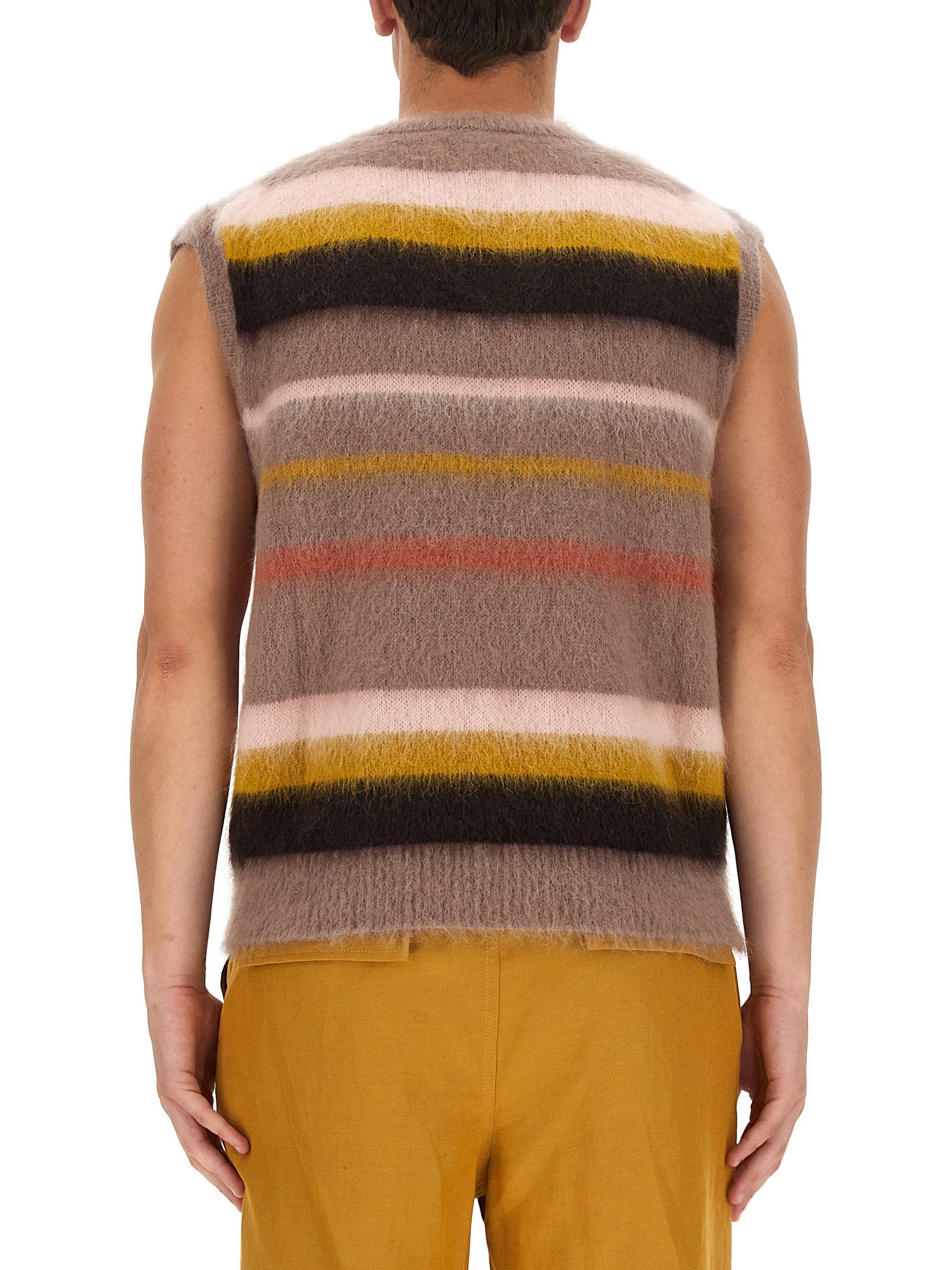 Etro Striped Mohair-blend Vest In Multicolour