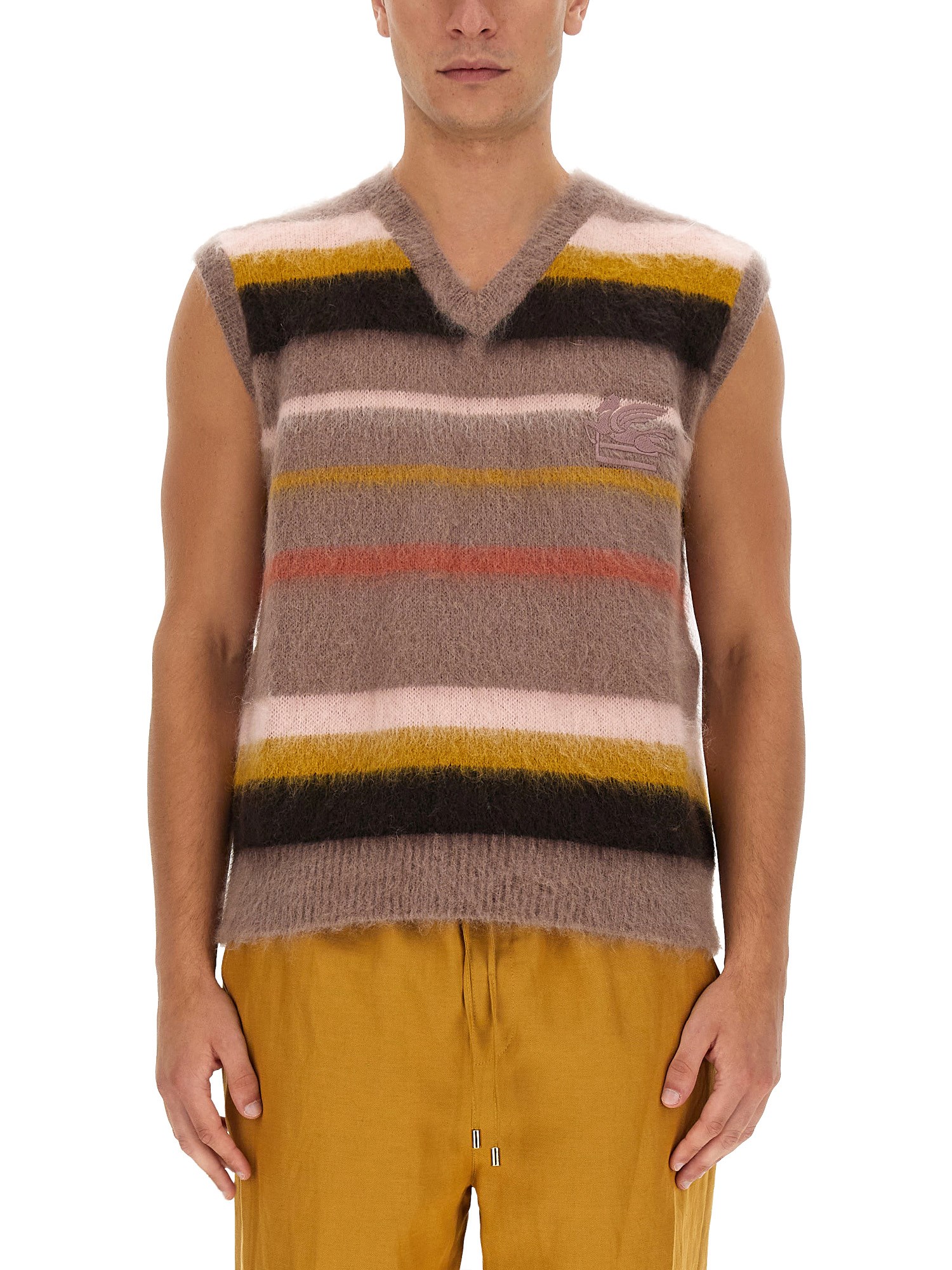 etro vest with stripe pattern