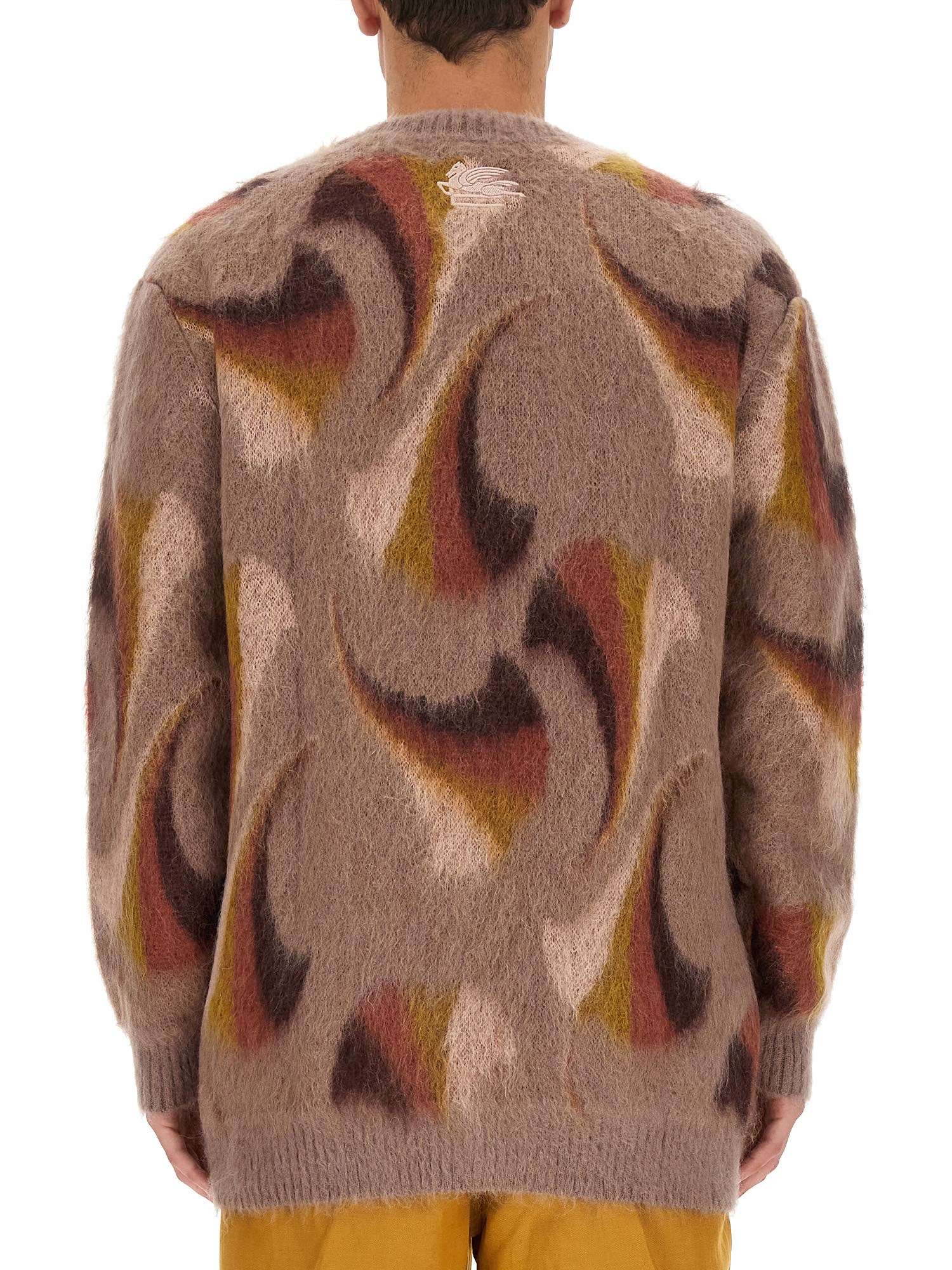 Etro V-neck Cardigan With Front Pockets In Multicolour