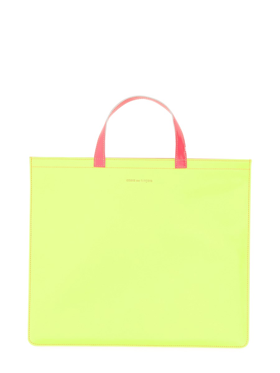 BORSA TOTE IN PELLE SUPER FLUO