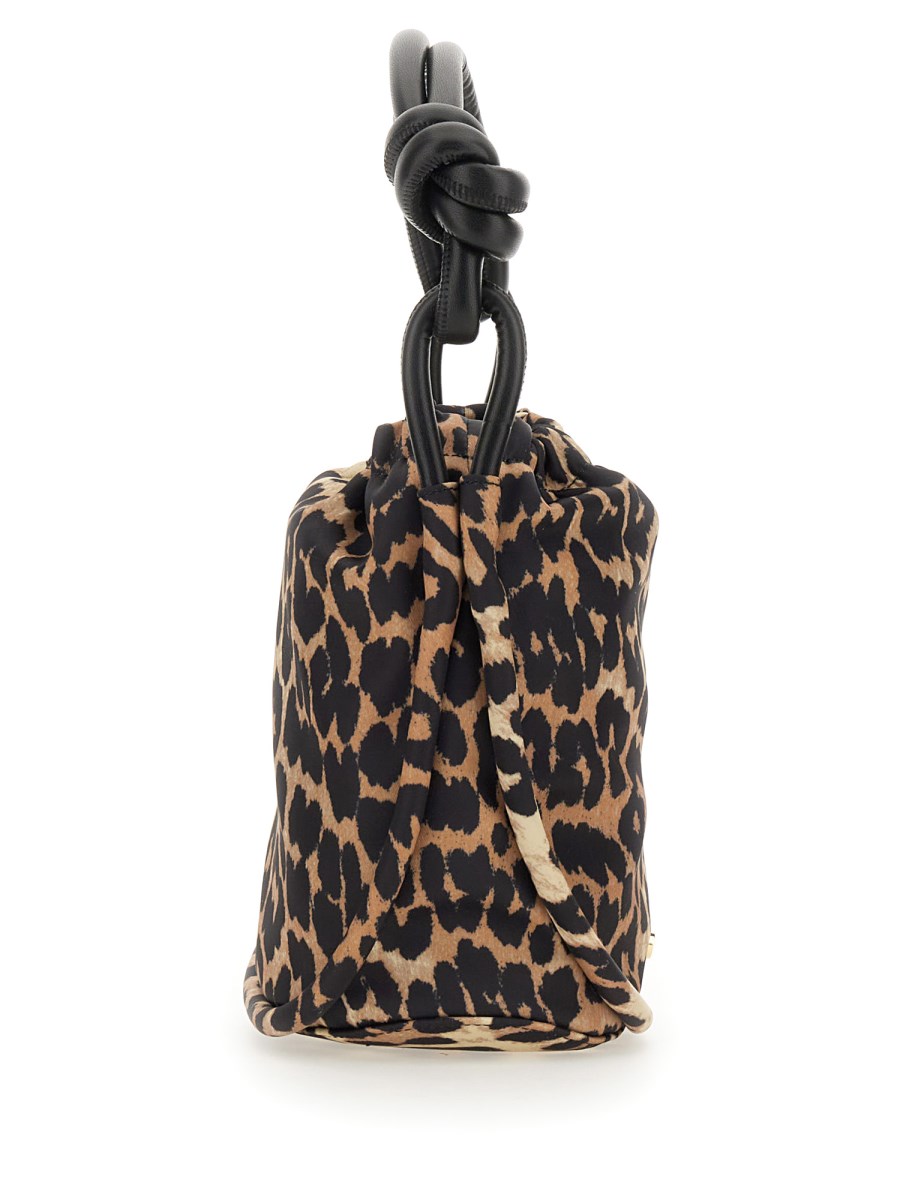 GANNI - SMALL LEOPARD KNOT BAG - Eleonora Bonucci