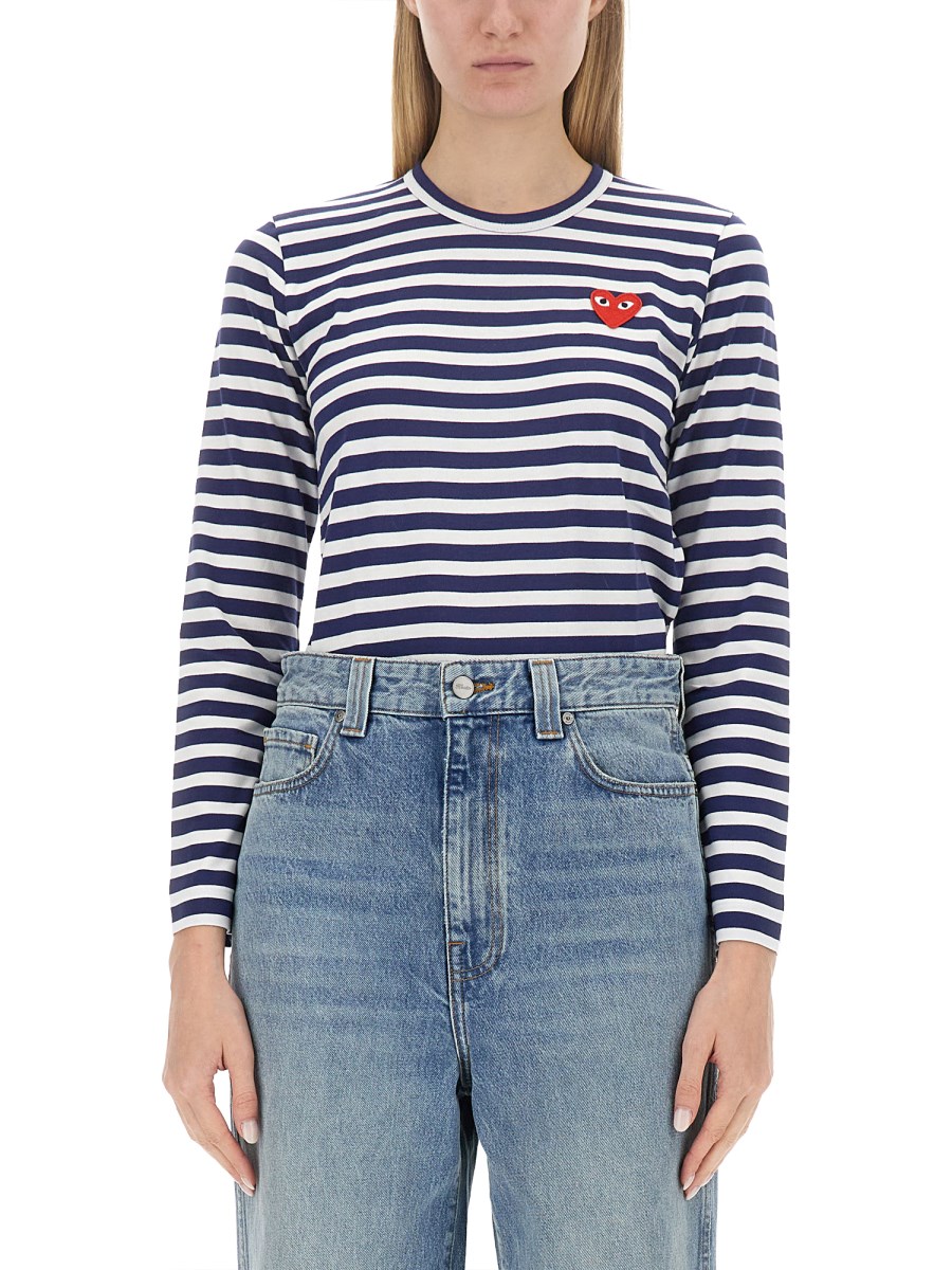 Cdg play clearance striped long sleeve