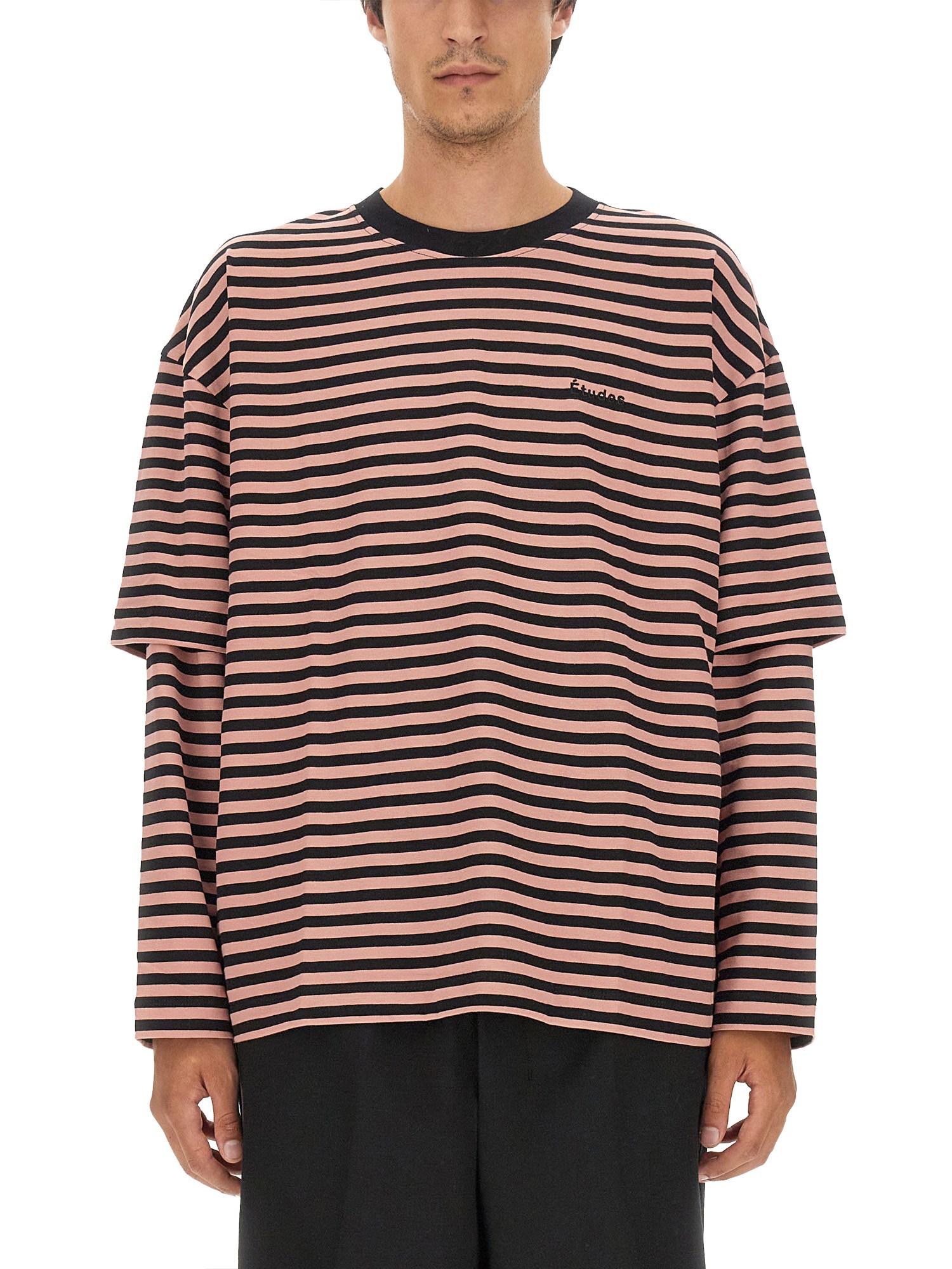 Etudes Studio T-shirt With Stripe Pattern In Multicolour