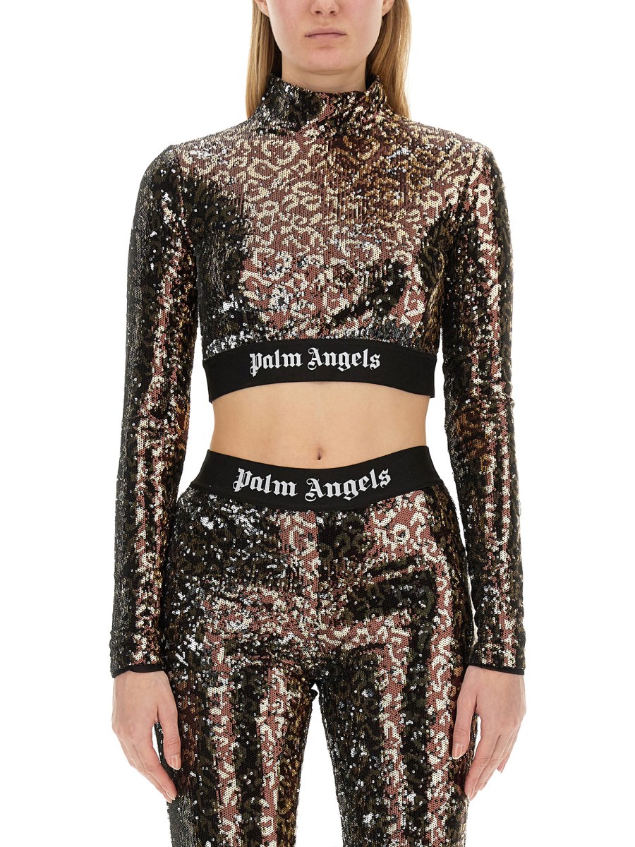 PALM ANGELS TOP CON PAILLETTES