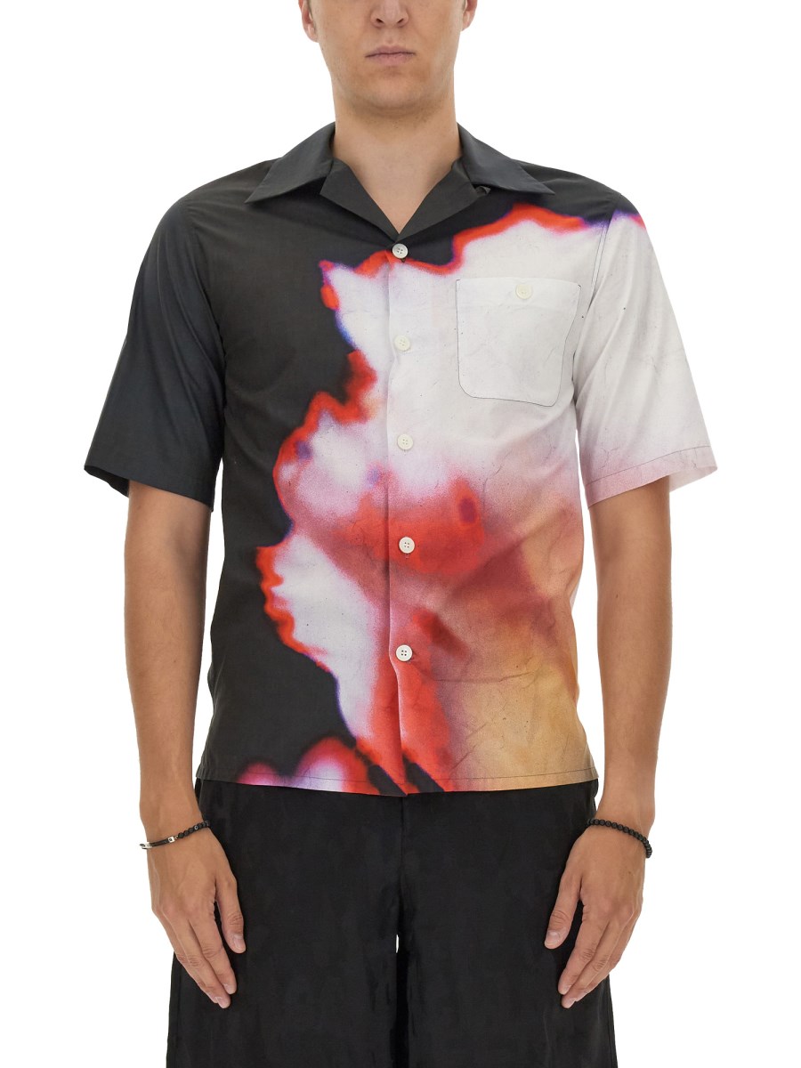 ALEXANDER McQUEEN CAMICIA HAWAIANA CON STAMPA SOLARISED FLOWER