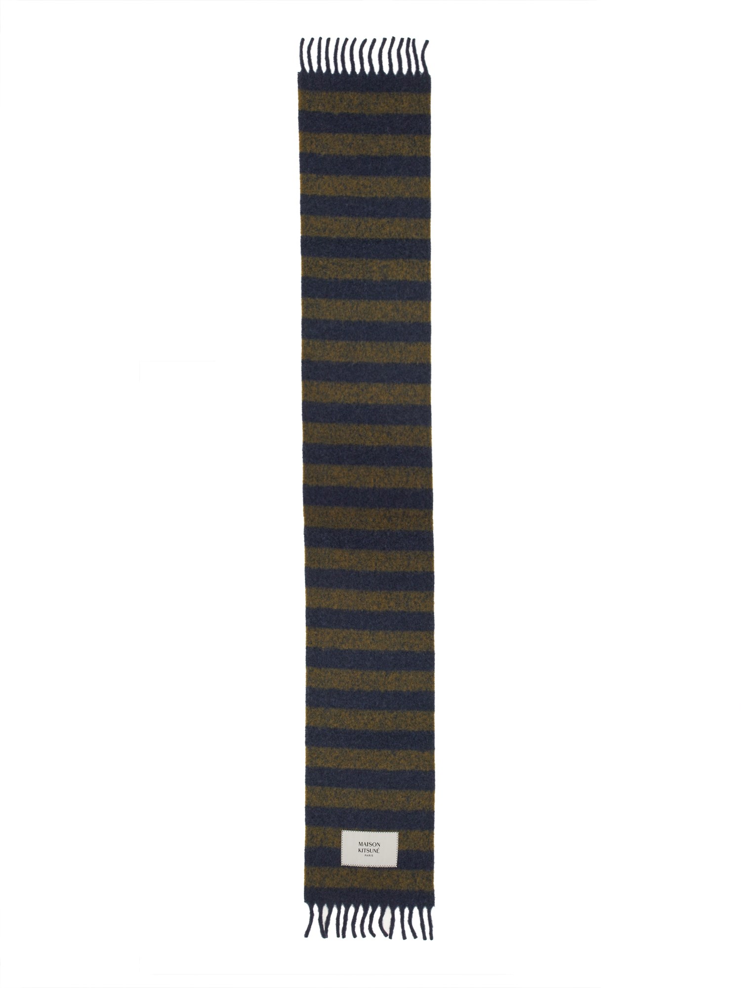 maison kitsuné scarf with stripe pattern