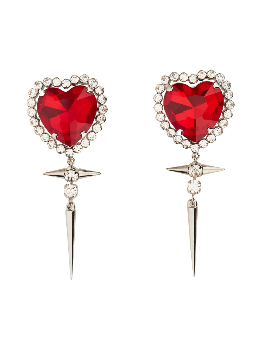 ALESSANDRA RICH STUDDED HEART EARRINGS Eleonora Bonucci