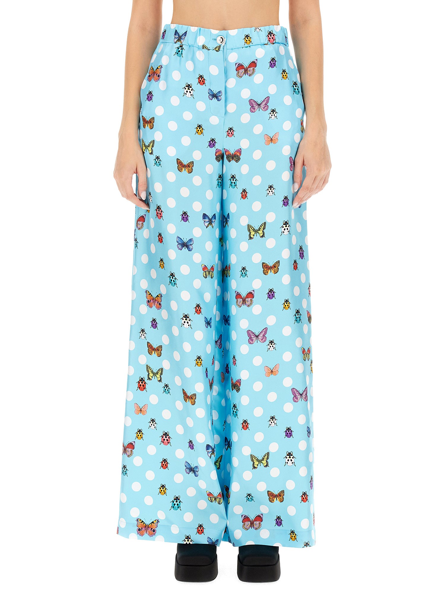 VERSACE trousers WITH BUTTERFLY PRINT