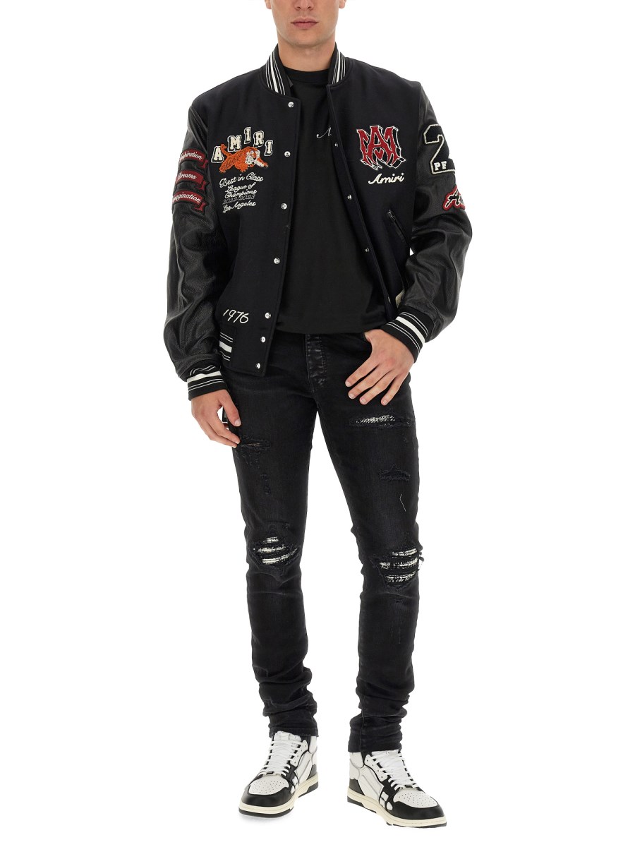 Vintage Patch varsity jacket in red - Amiri