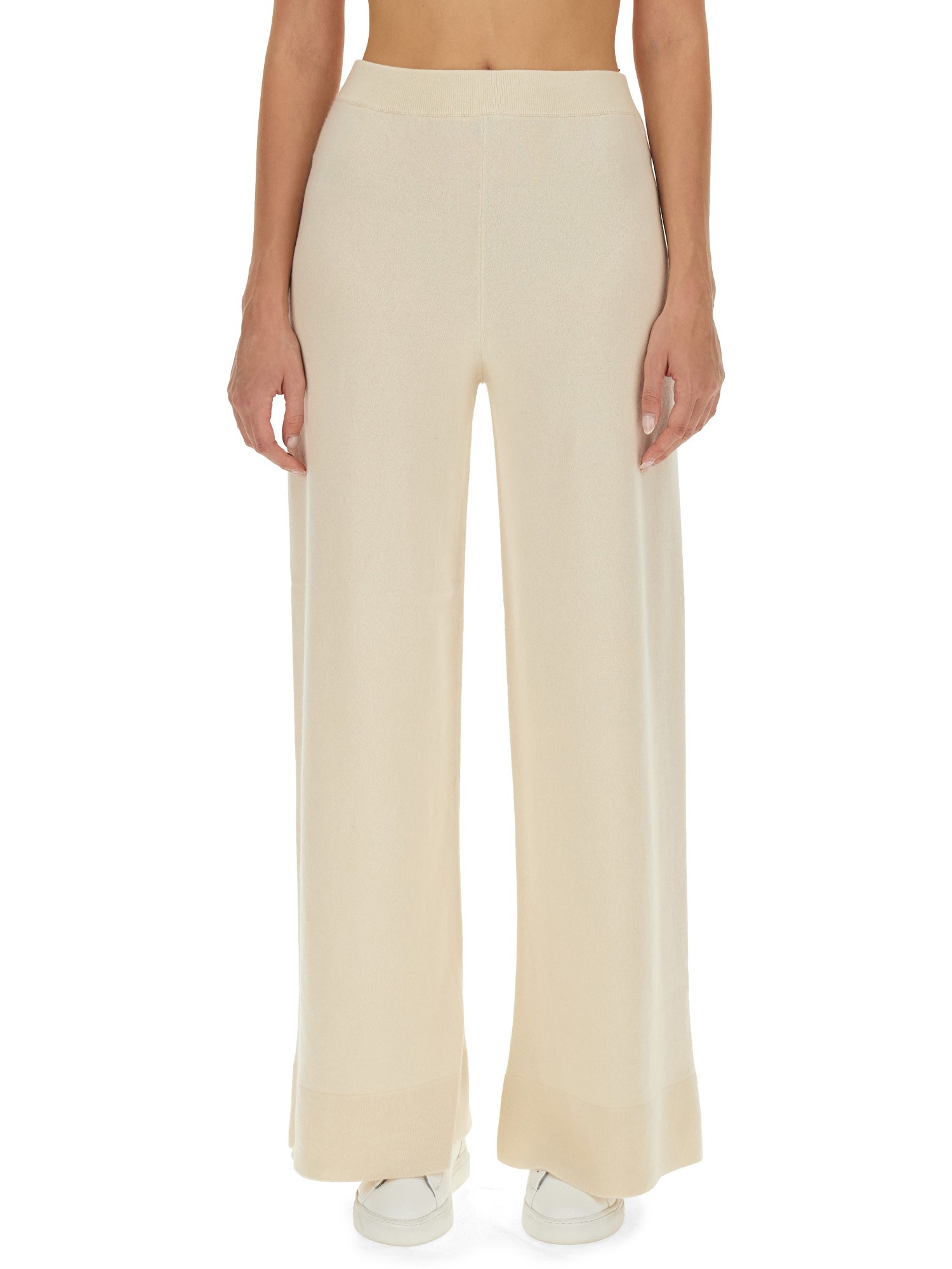 Fabiana Filippi Straight Elasticated Waist Trousers In Ivory