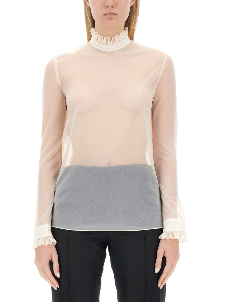 PHILOSOPHY DI LORENZO SERAFINI BLUSA IN TECNO CHIFFON