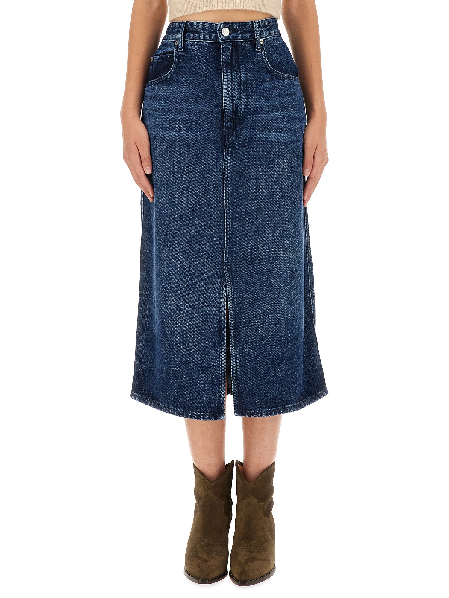 Isabel Marant Étoile Tilauria Lyocell Midi Skirt In Denim
