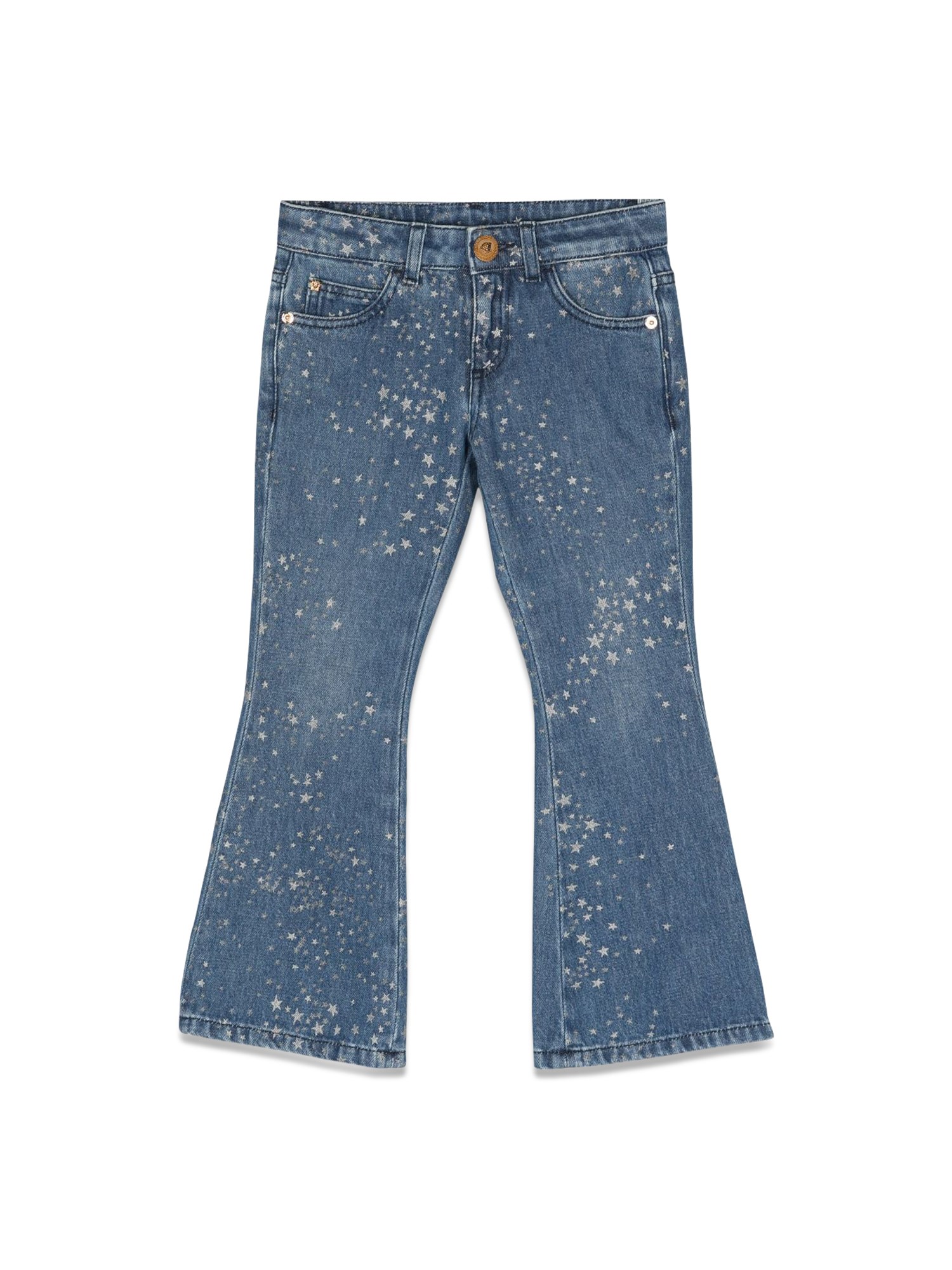versace glitter print jeans