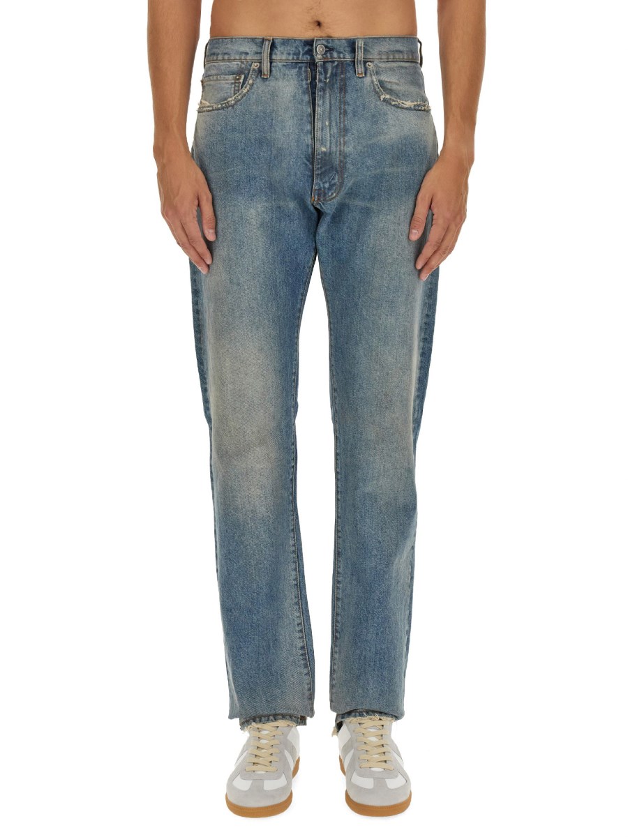 MAISON MARGIELA JEANS EFFETTO DISTRESSED IN DENIM DI COTONE