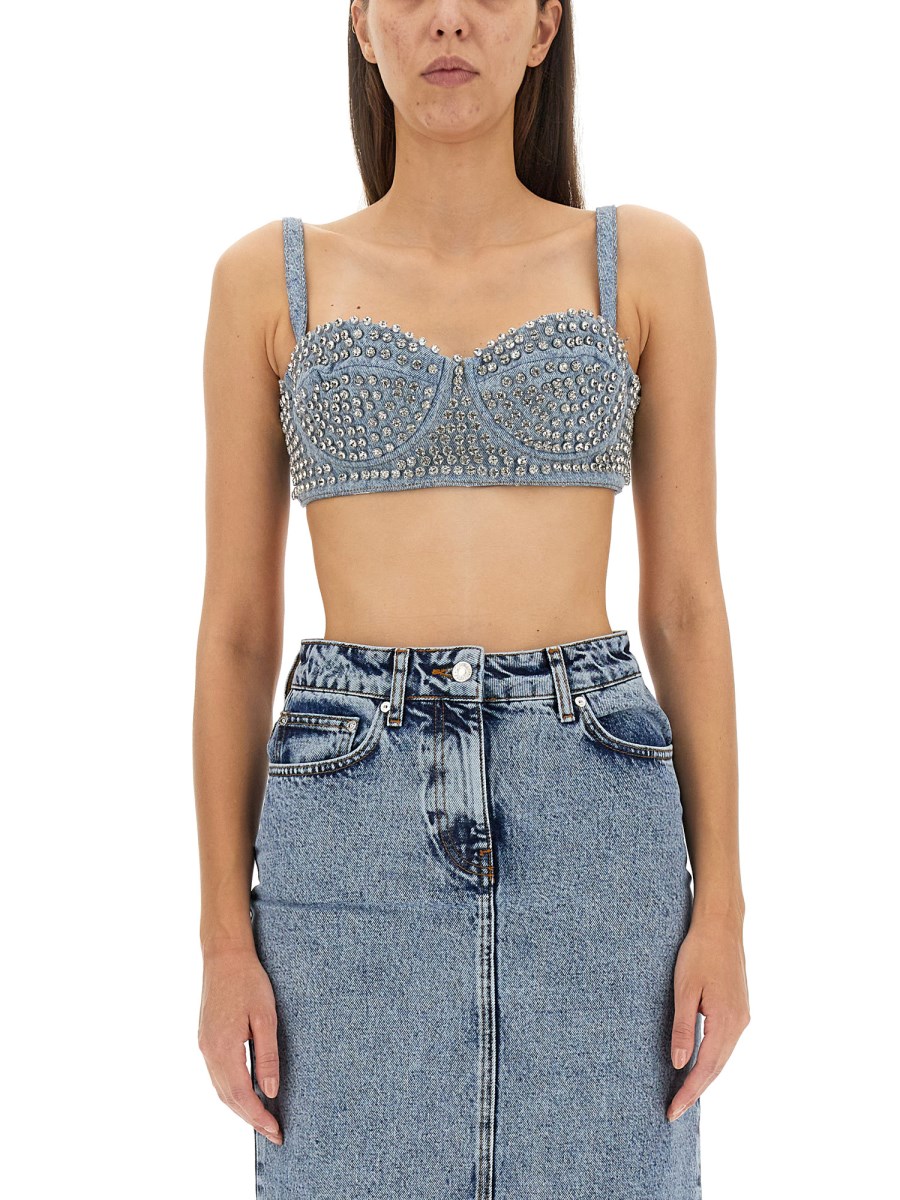 Moschino x H&M Rhinestone Covered Bustier Bra Top