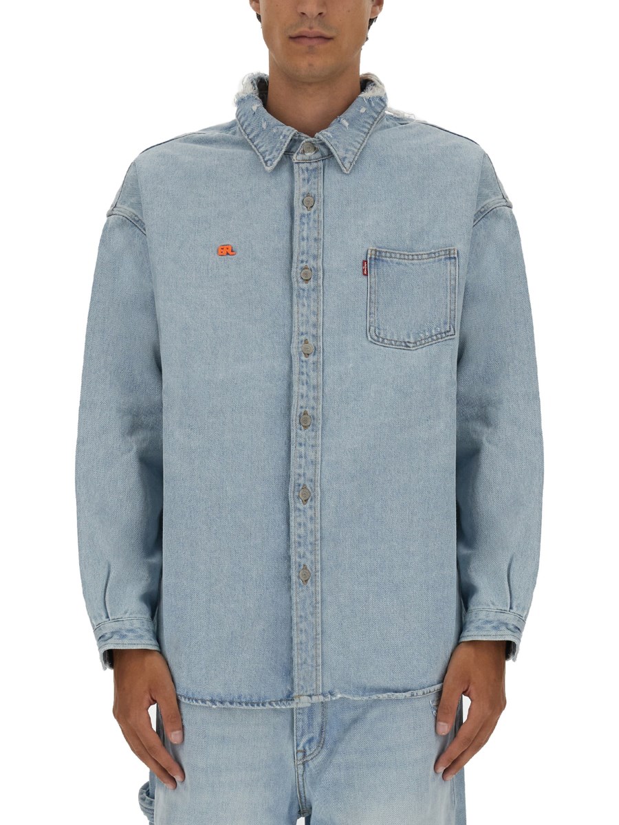 Levi's light best sale blue denim shirt