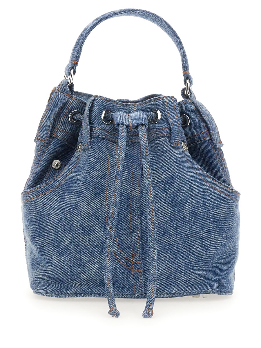 Moschino Couture Denim Bucket Bag with Sequins NWOT