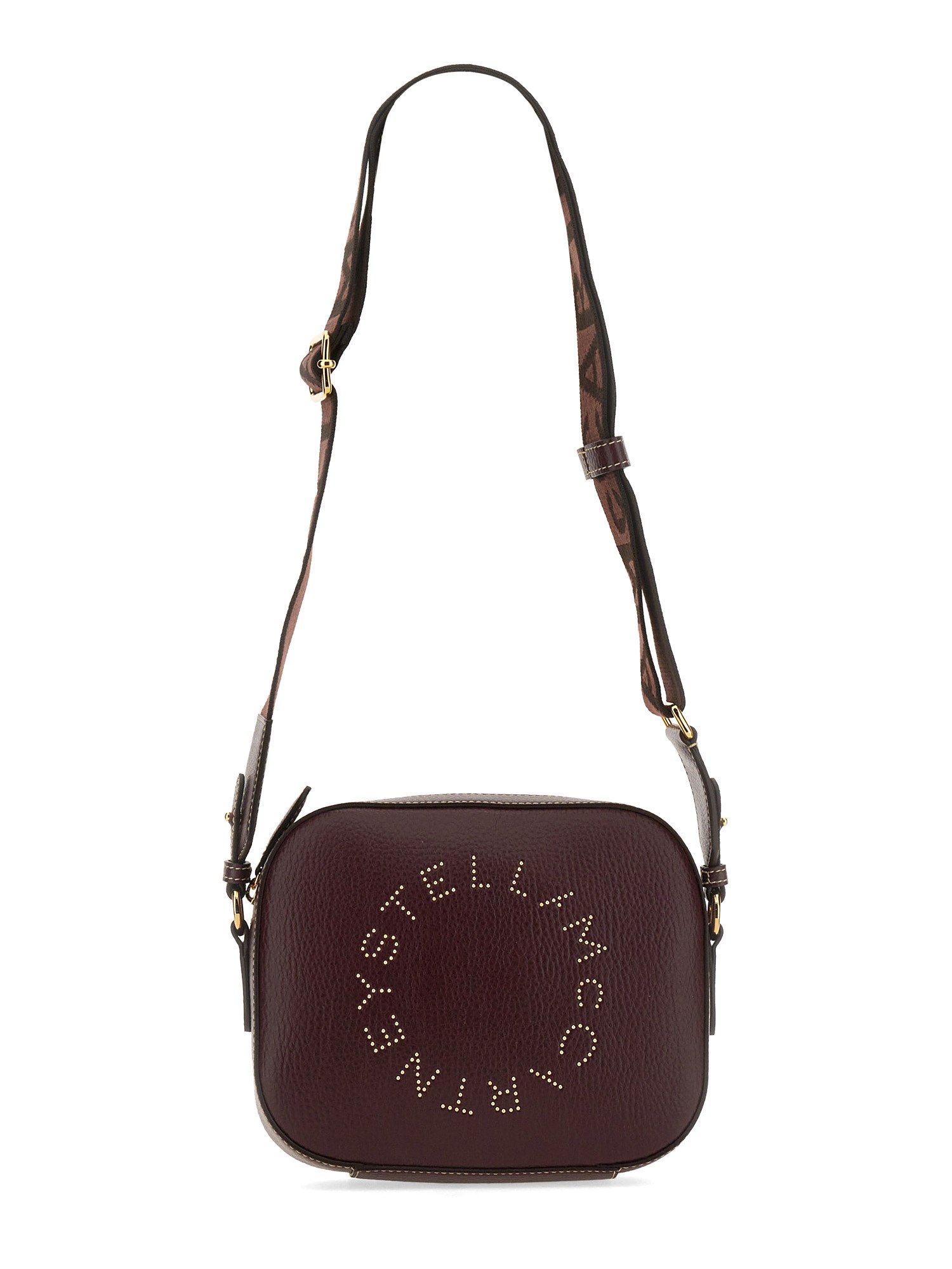Shop Stella Mccartney Mini Star Logo Bag In Bordeaux