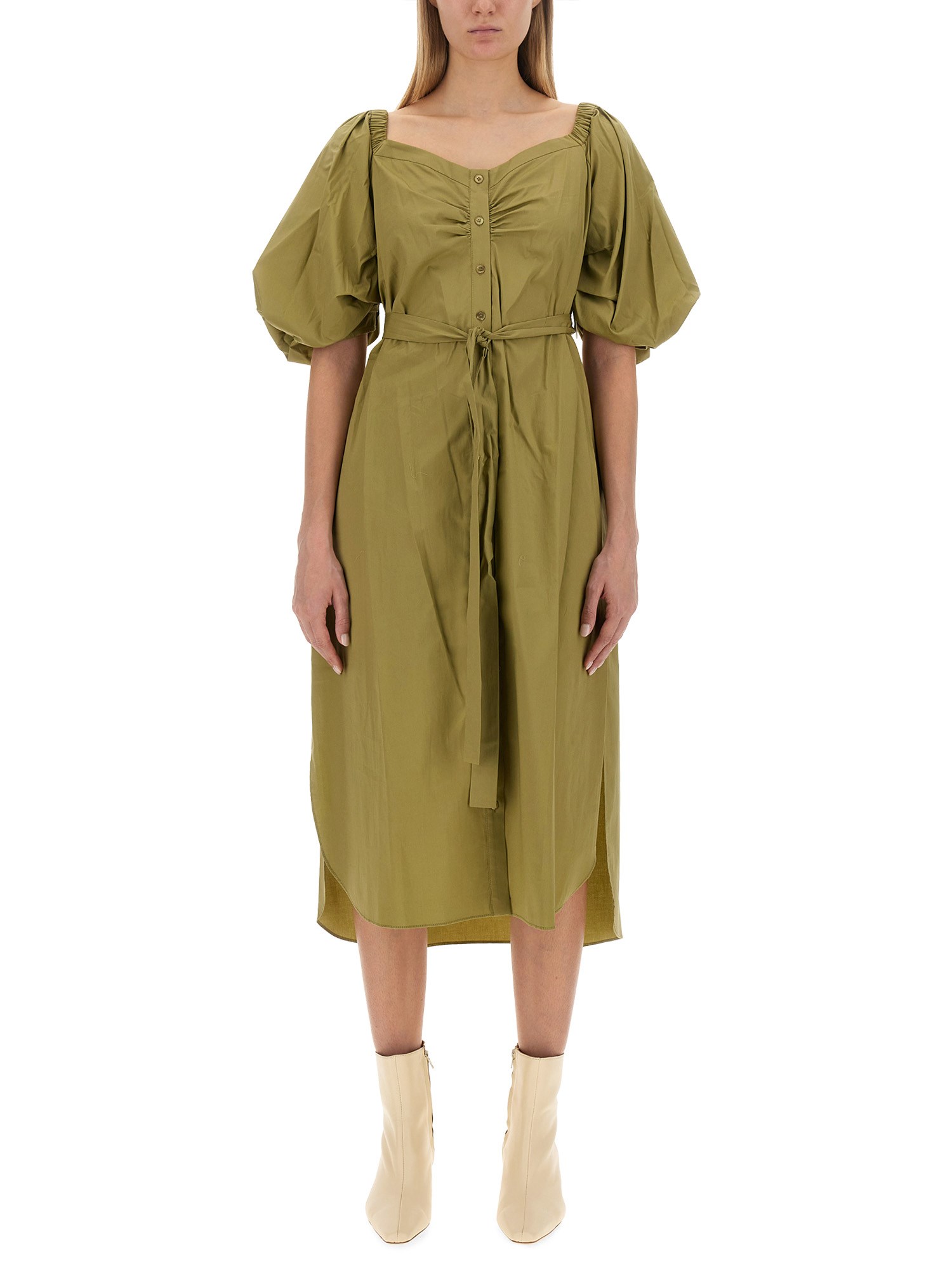 Shop Staud "reese" Dress In Brown