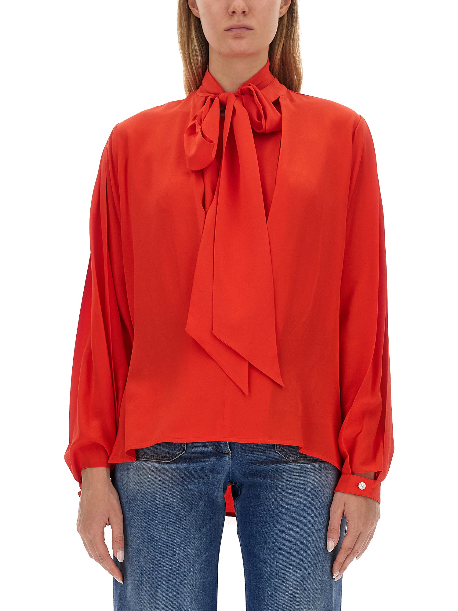 victoria beckham blouse with bow