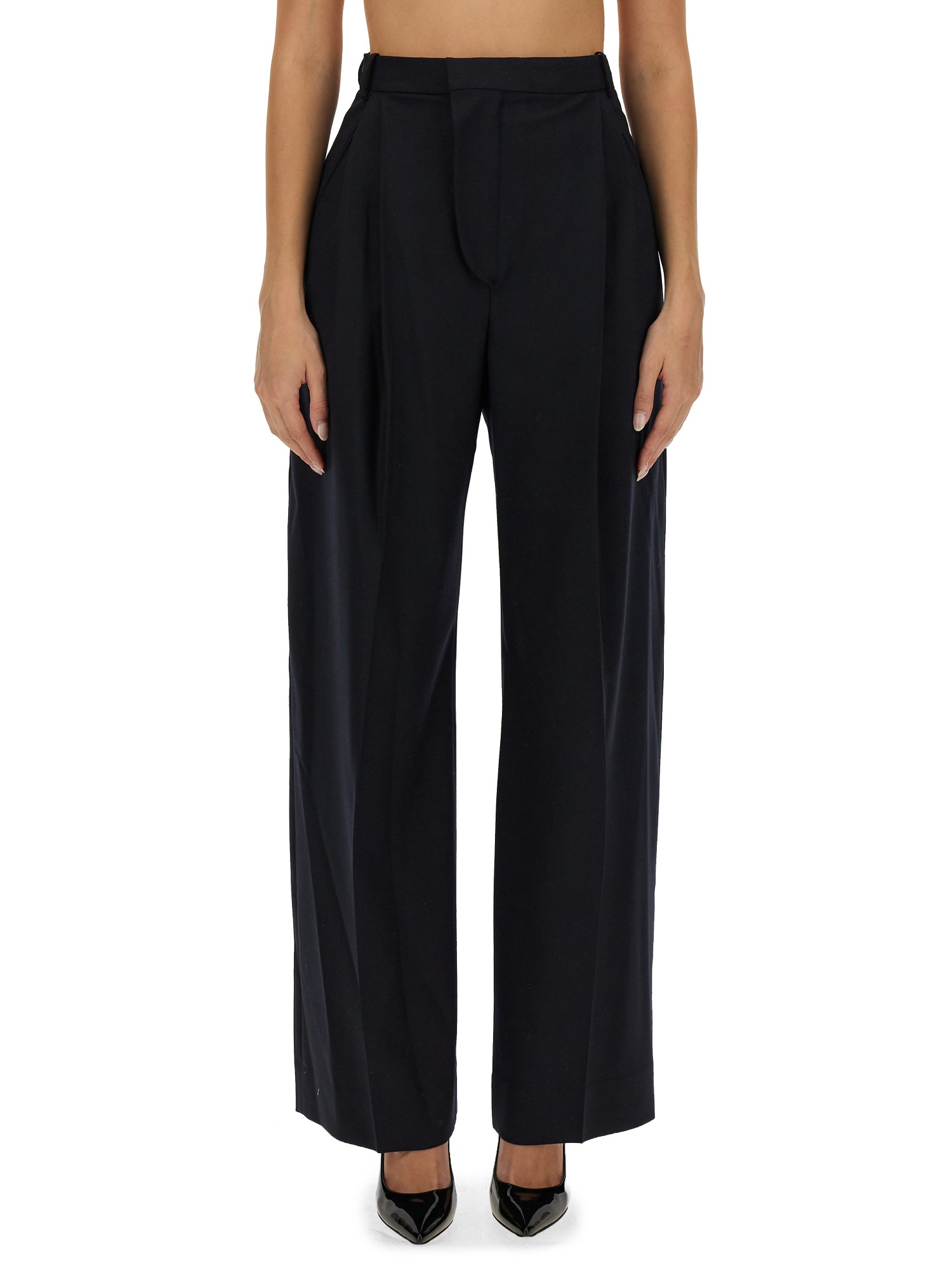 Shop Victoria Beckham Wide Leg Pants In Black