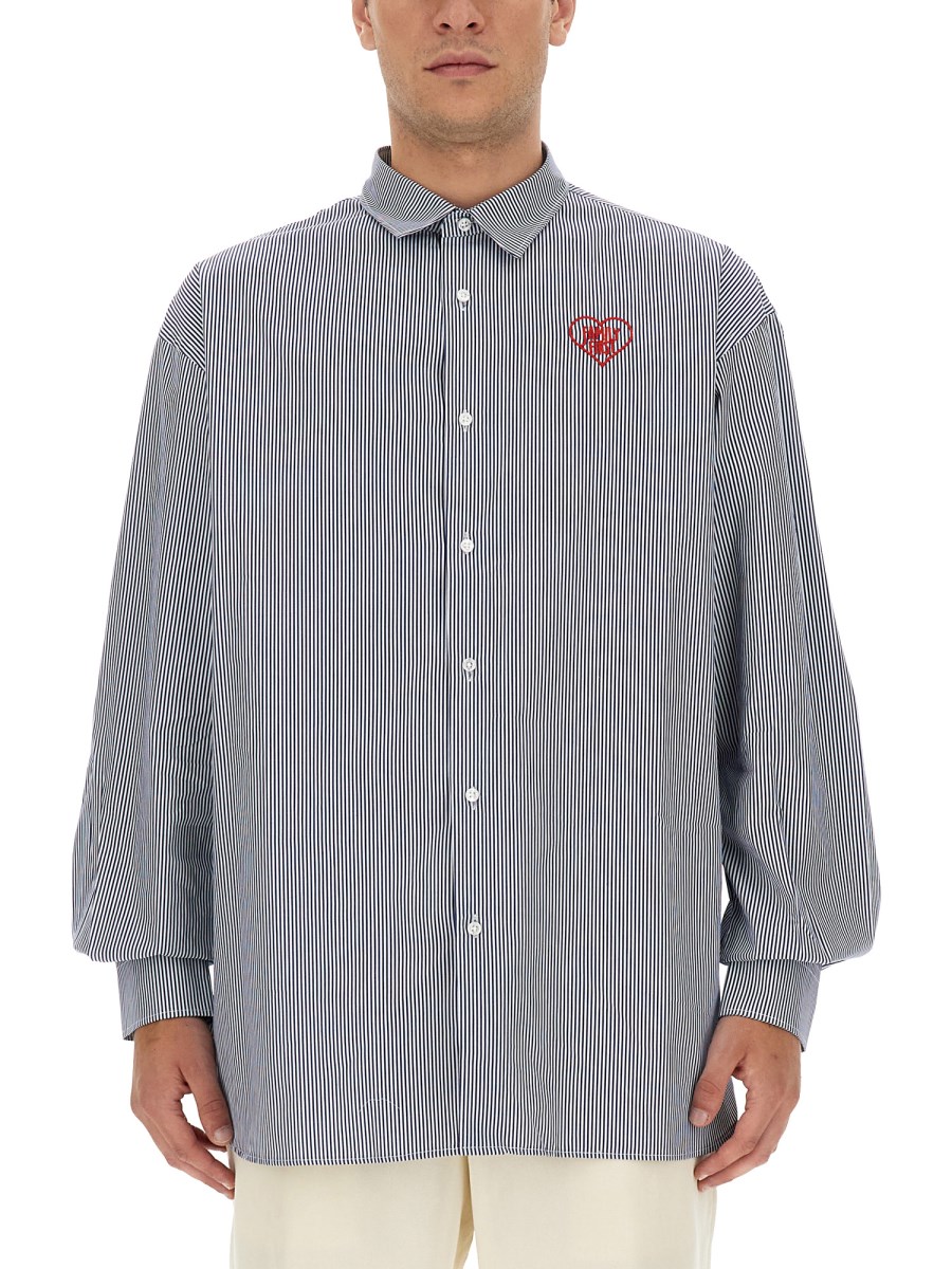 FAMILY FIRST CAMICIA IN POPELINE DI COTONE CON LOGO