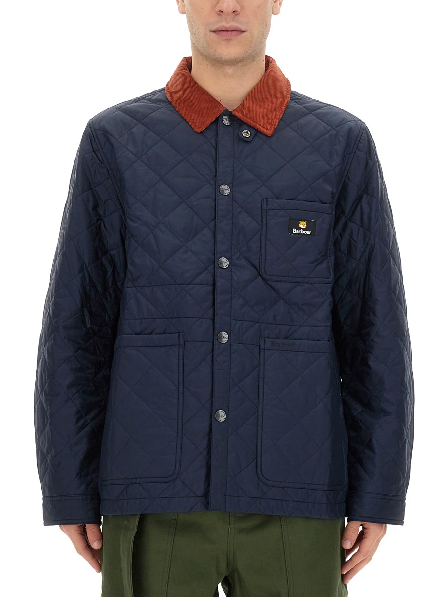 MAISON KITSUNÉ X BARBOUR - KENNING QUILT JACKET WITH FOX HEAD