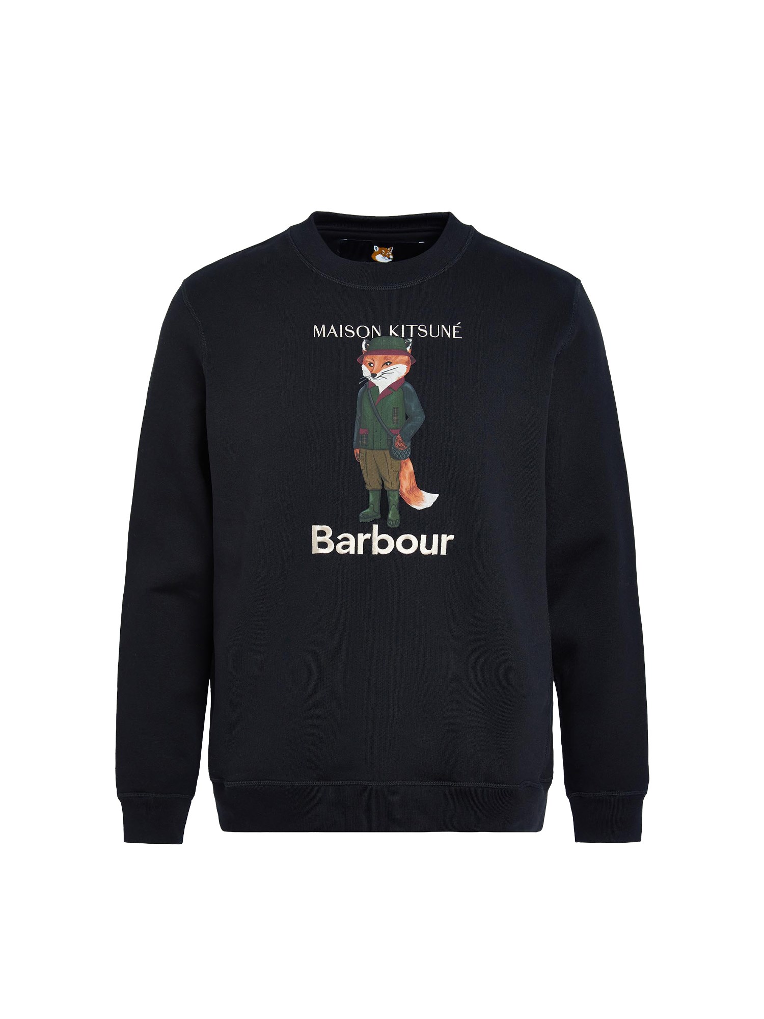 Maison Kitsuné X Barbour Beaufort Fox Print Sweatshirt In Black