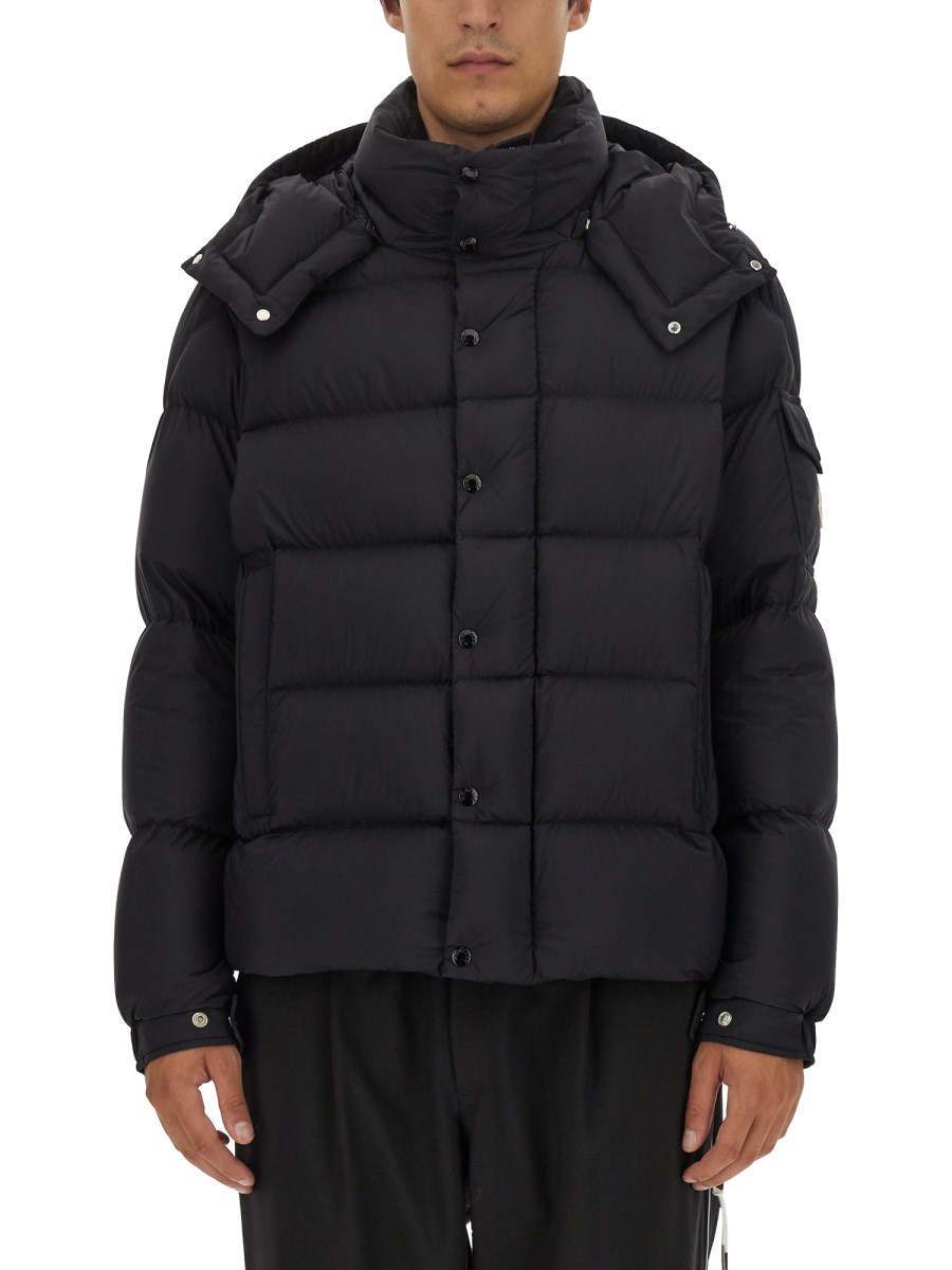 Portachiavi In Pelle Con Logo in Nero - Moncler