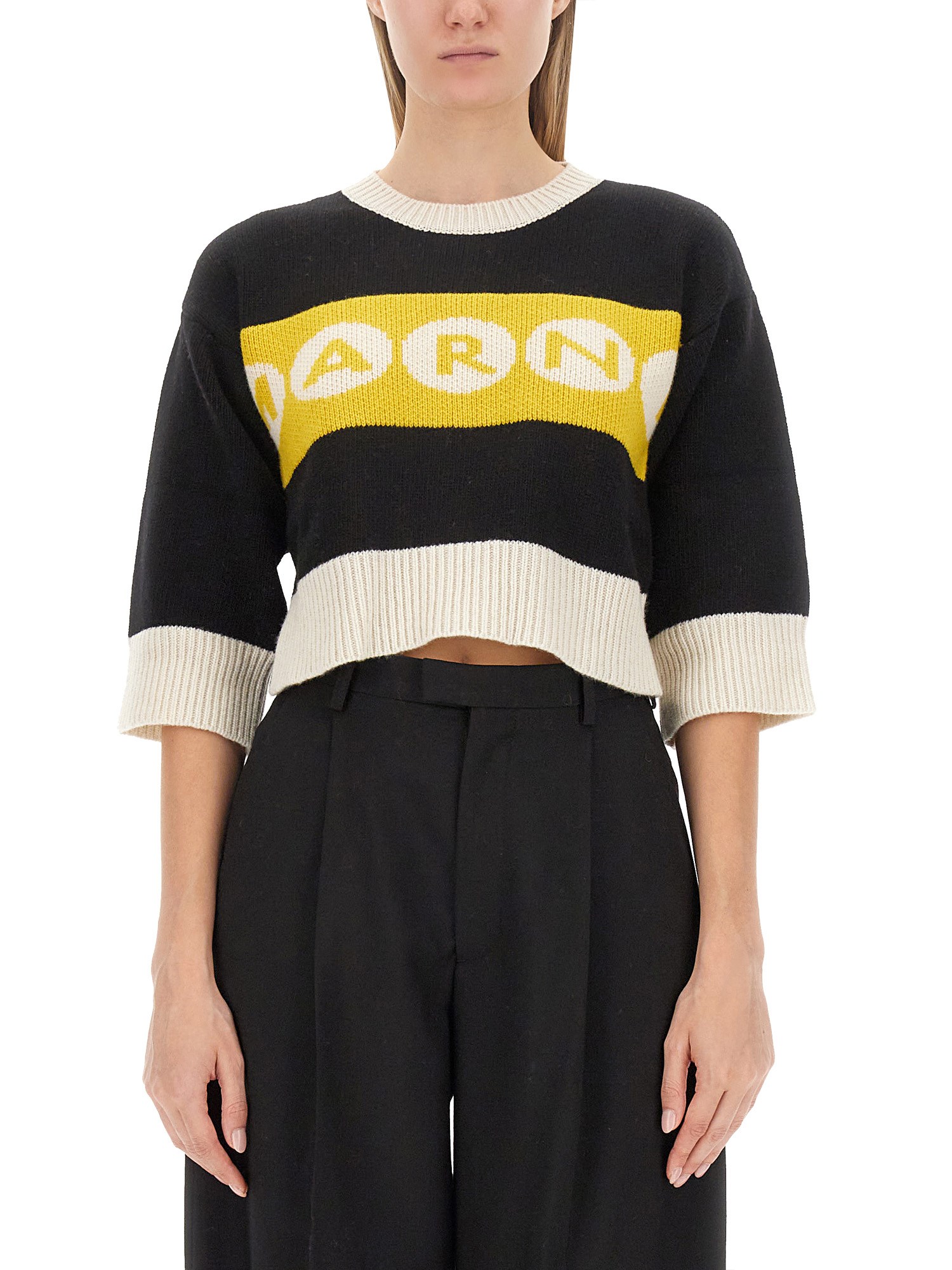 Marni Jersey With Logo In Black