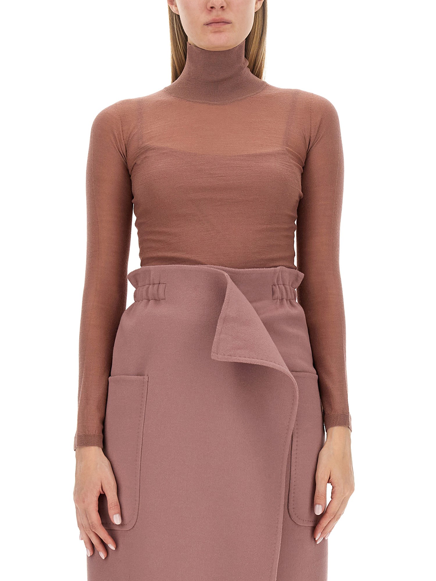 Max Mara Turtleneck Long In Pink