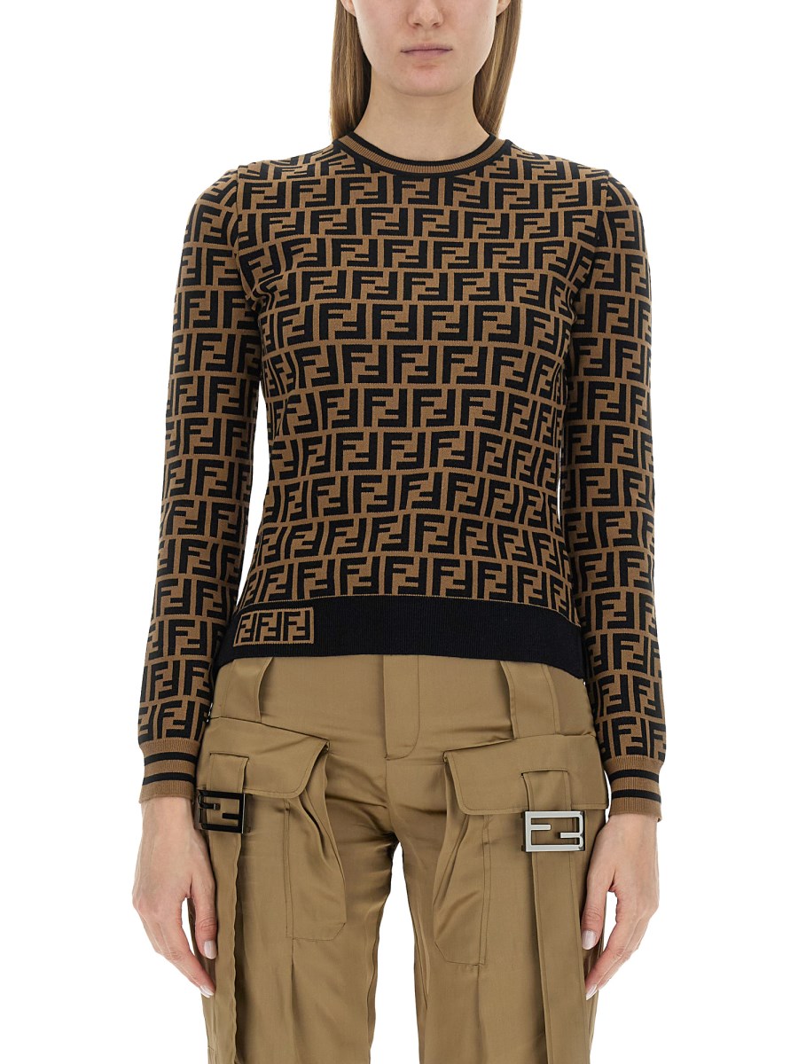 FENDI VISCOSE KNIT WITH FF PATTERN Eleonora Bonucci