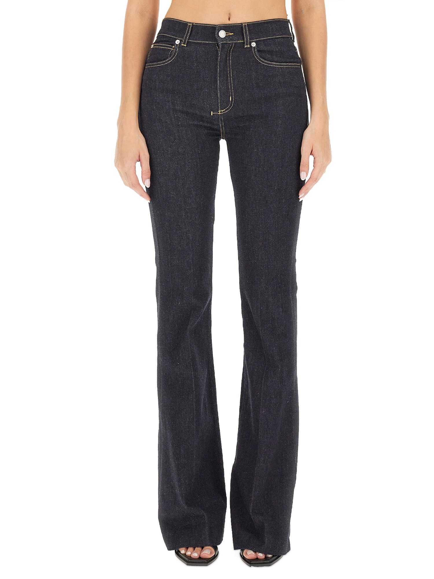 Shop Alexander Mcqueen Jeans Boot Cut In Denim