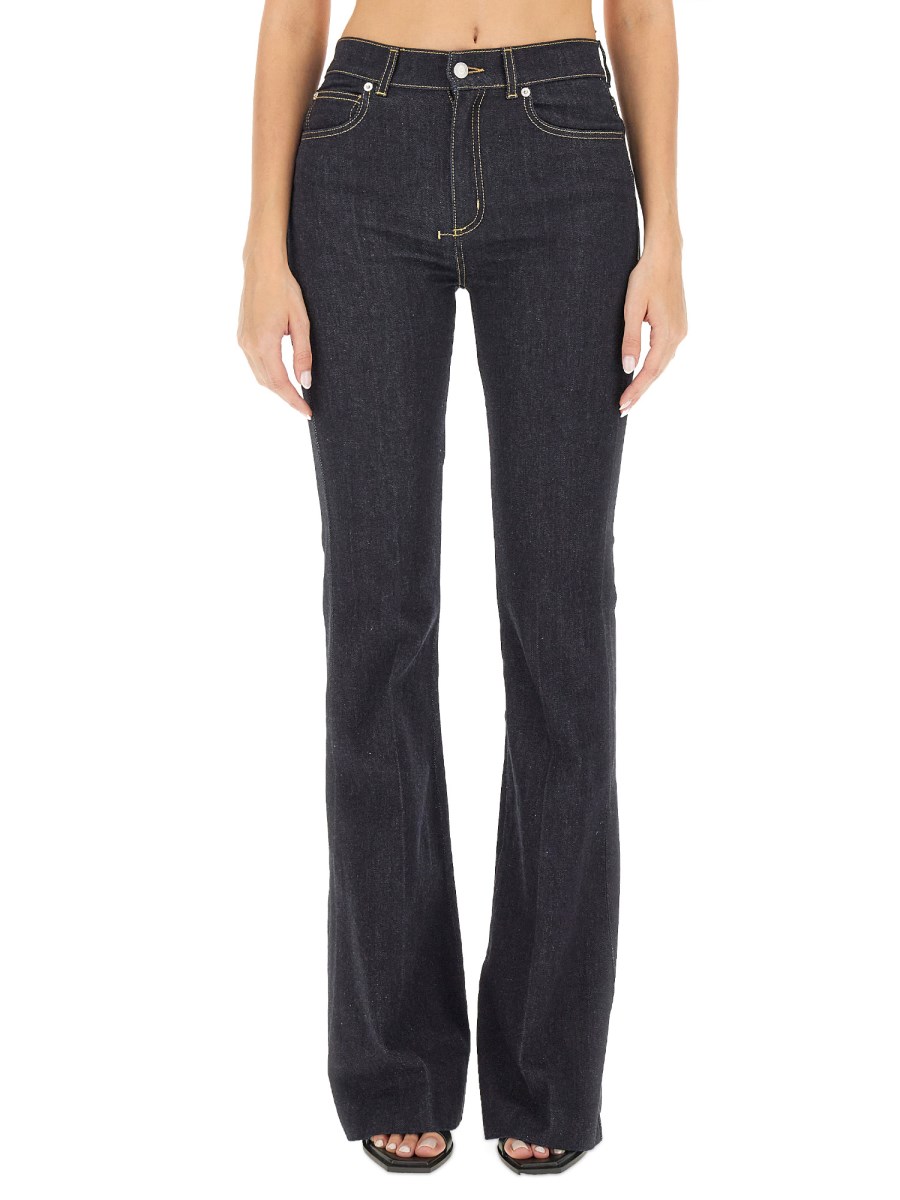 ALEXANDER McQUEEN JEANS BOOT CUT IN DENIM DI COTONE