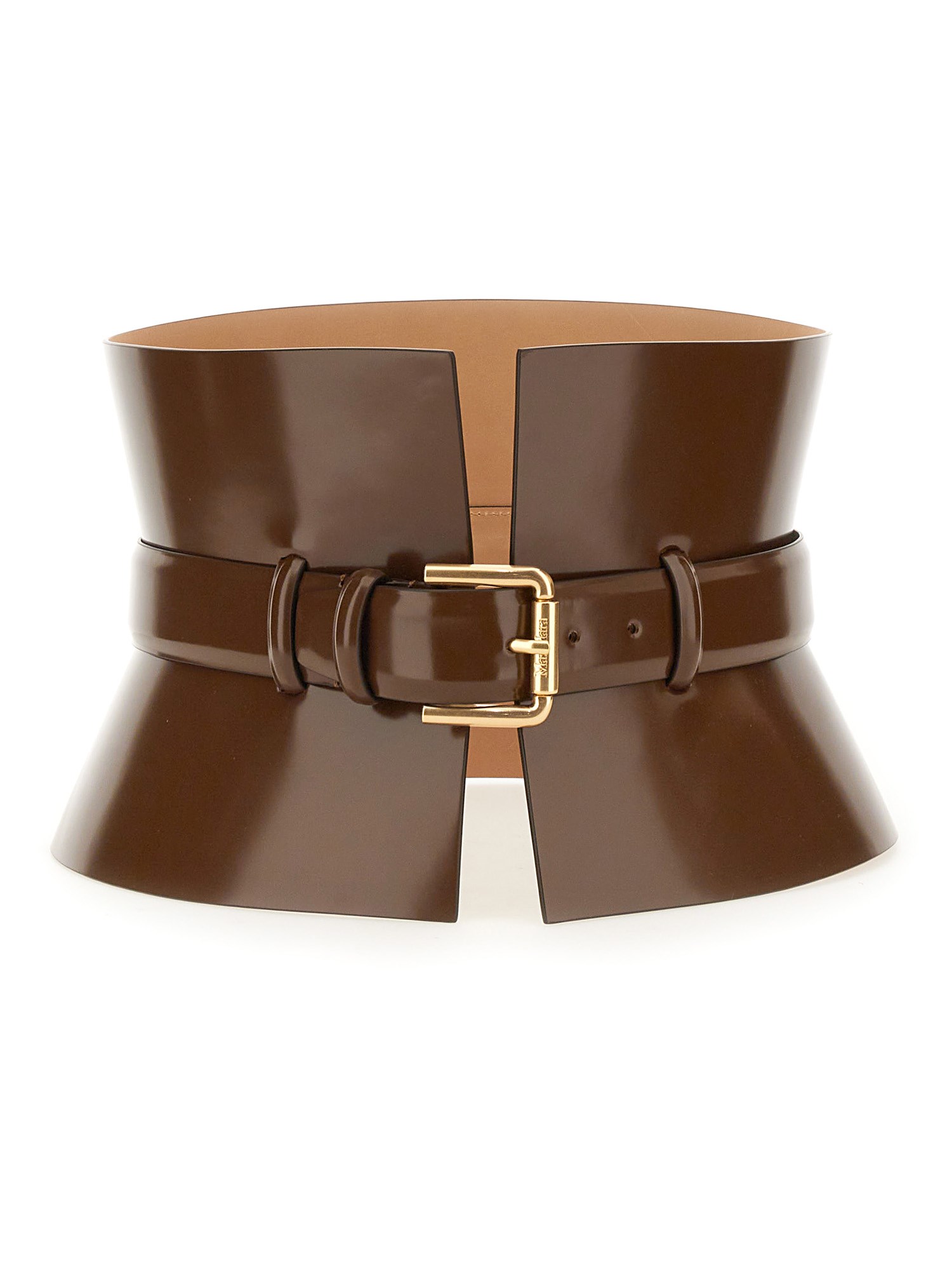 Monogram Leather Belt in Brown - Max Mara