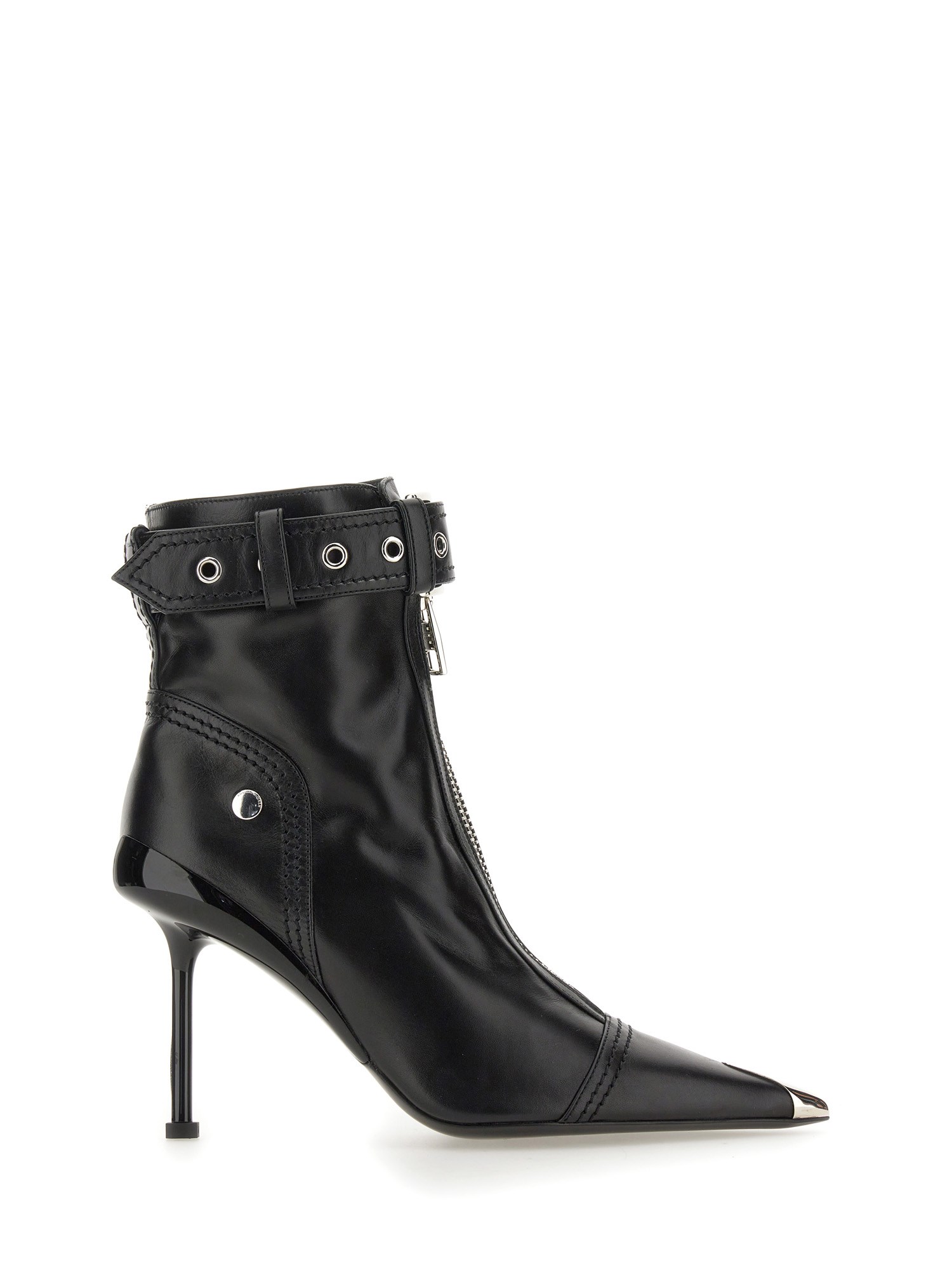 Shop Alexander Mcqueen Slash Biker Boot In Black