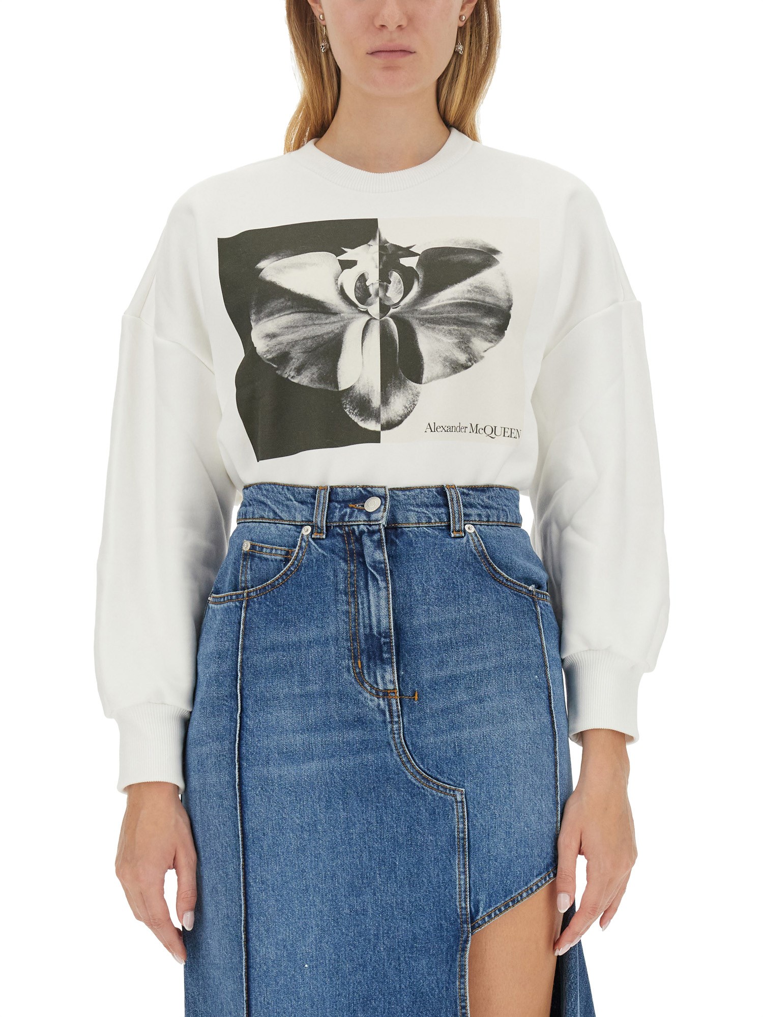 Alexander Mcqueen Sweatshirt With Logo In Multicolour