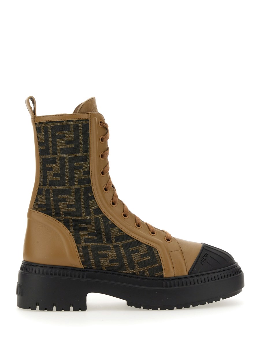 Fendi leather cheap biker boots