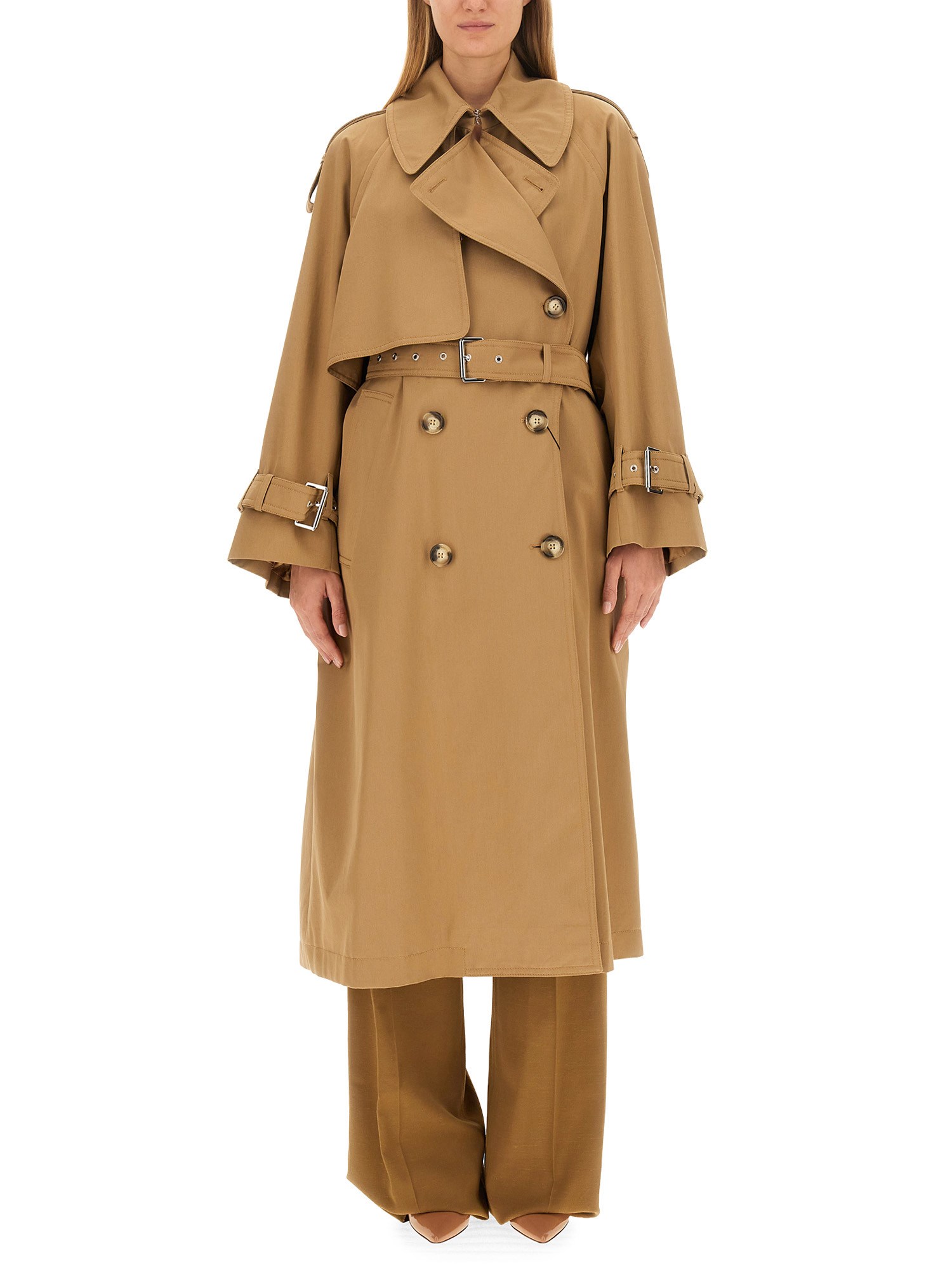 Max Mara Oversize Fit Trench Coat In Beige