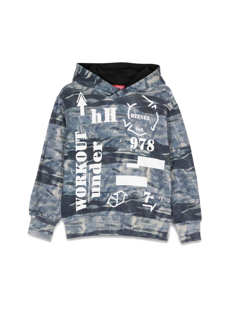 DIESEL KIDS felpa con cappuccio stampe