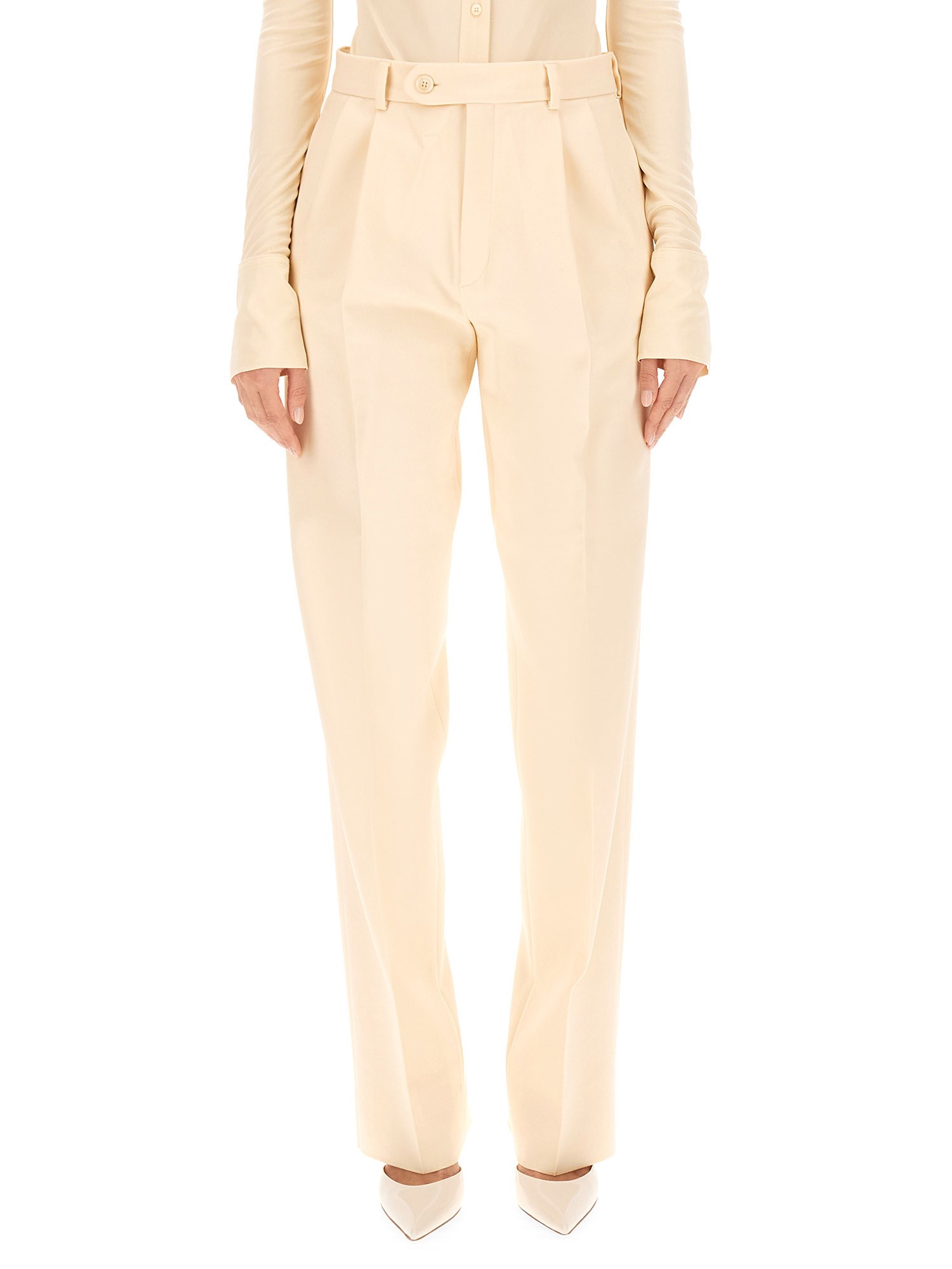 Max Mara Wool Pants In Ivory