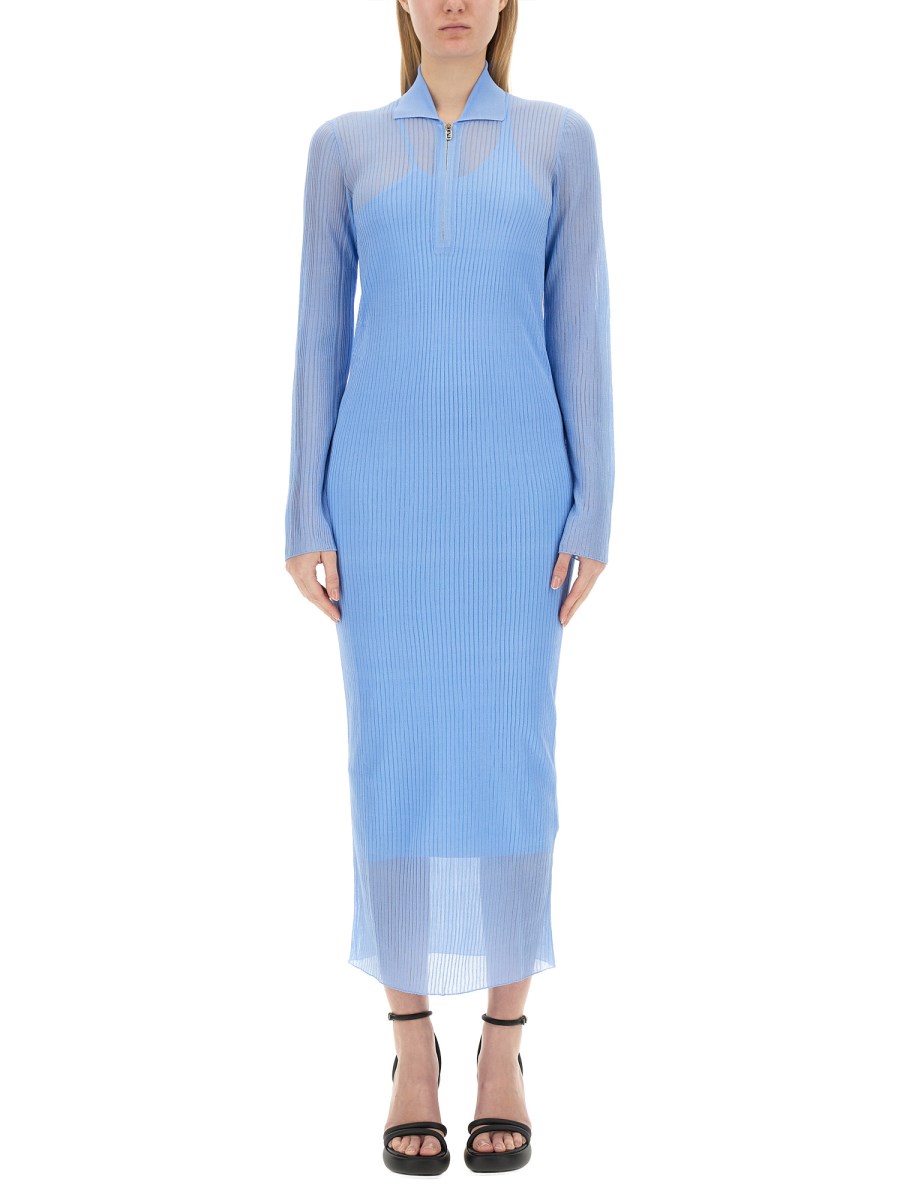 Fendi Silk Knit Dress Blue