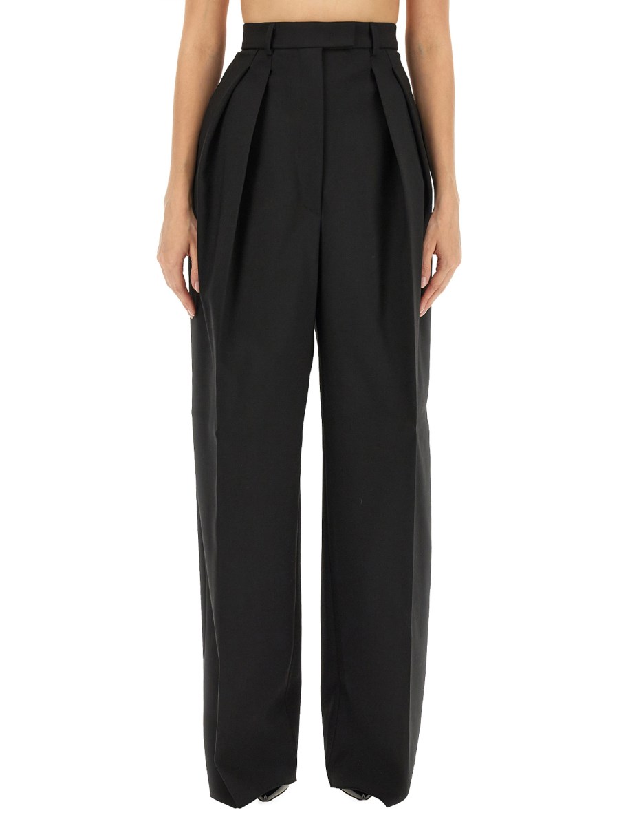 SPORTMAX PANTALONE AMPIO IN MISTO LANA