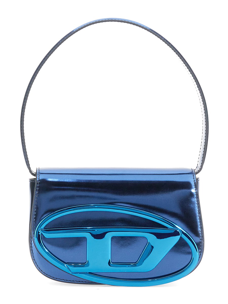 Diesel 1DR Shoulder Bag Mirrored Leather Blue